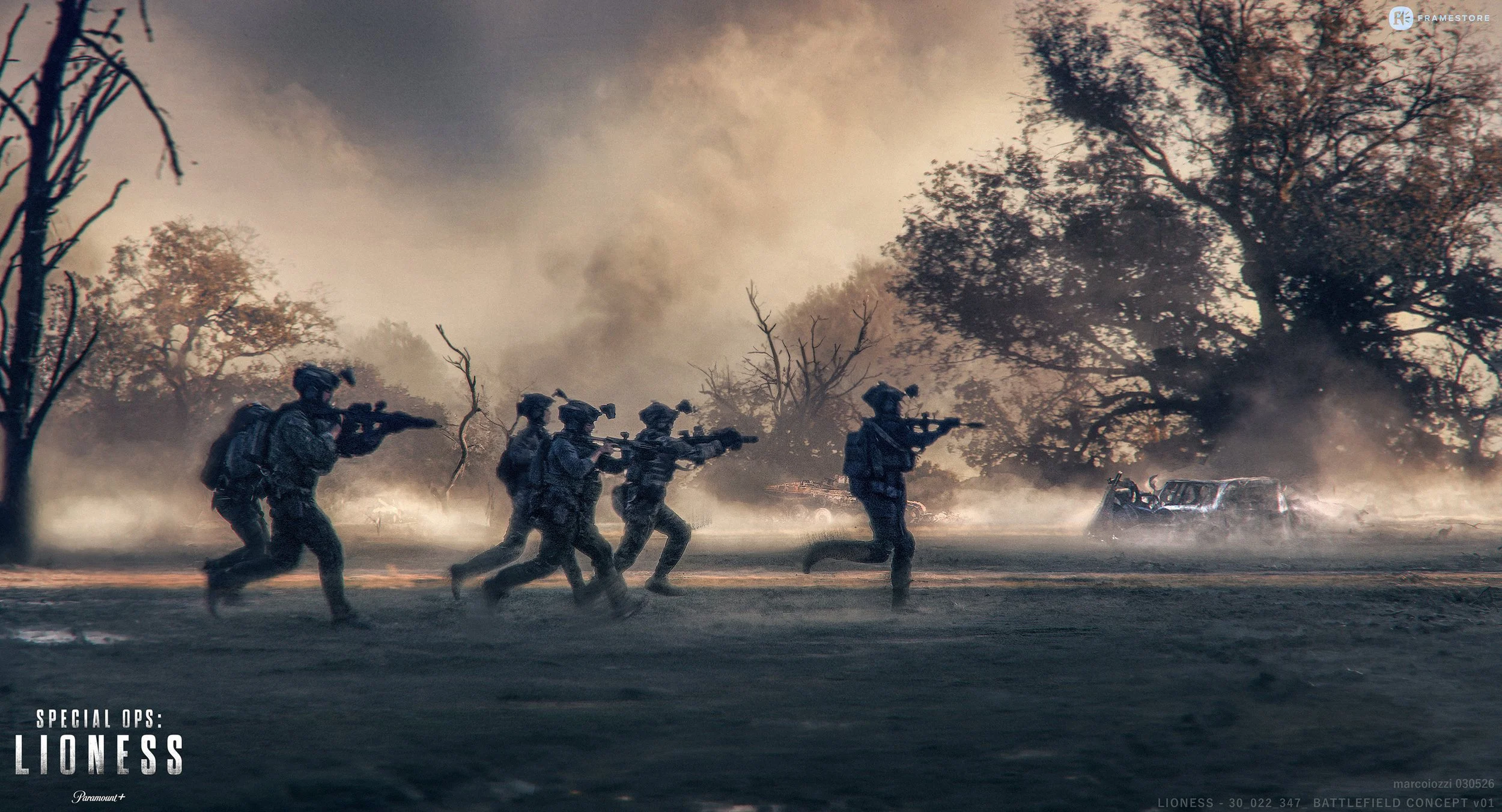 Lioness concept art, soldiers running, special soldiers, swat team, delta force, counterterrorism