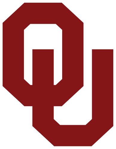 The logo of the University of Oklahoma featuring a large maroon letter 'O' with a white outline.