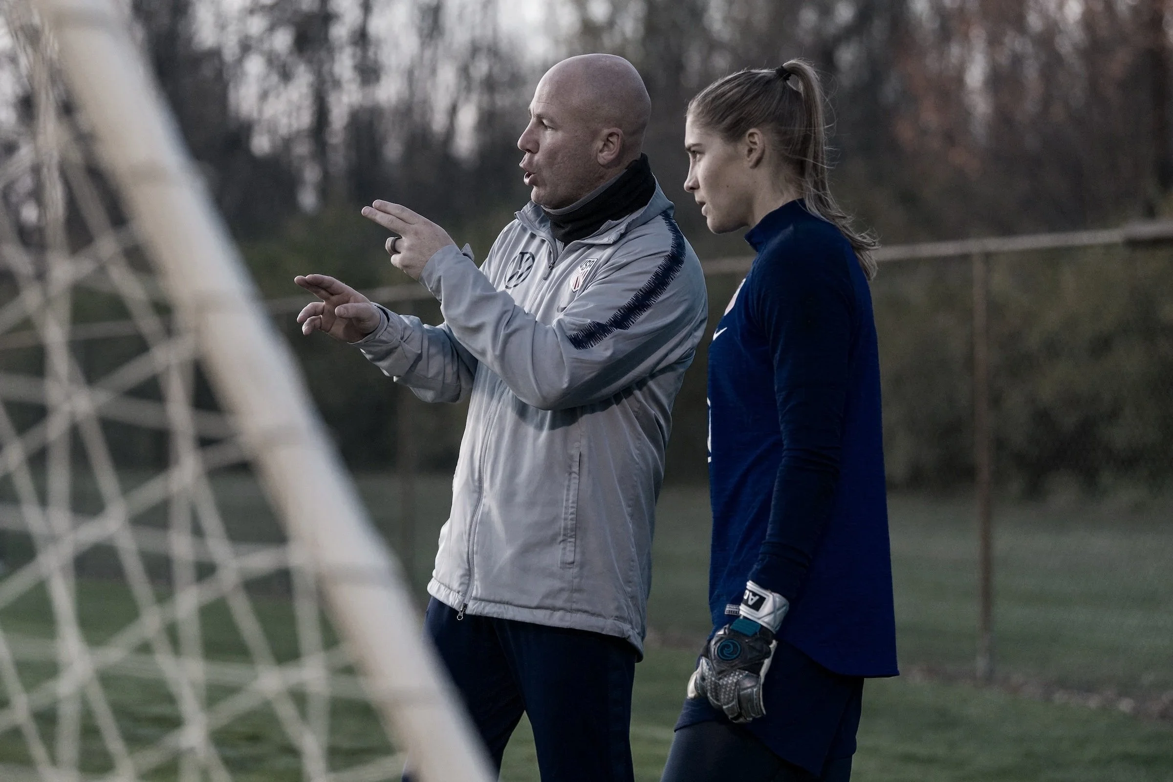 Aubrey Bledsoe and USWNT Goalkeeper Coach, Graeme Abel in Columbus, Ohio.