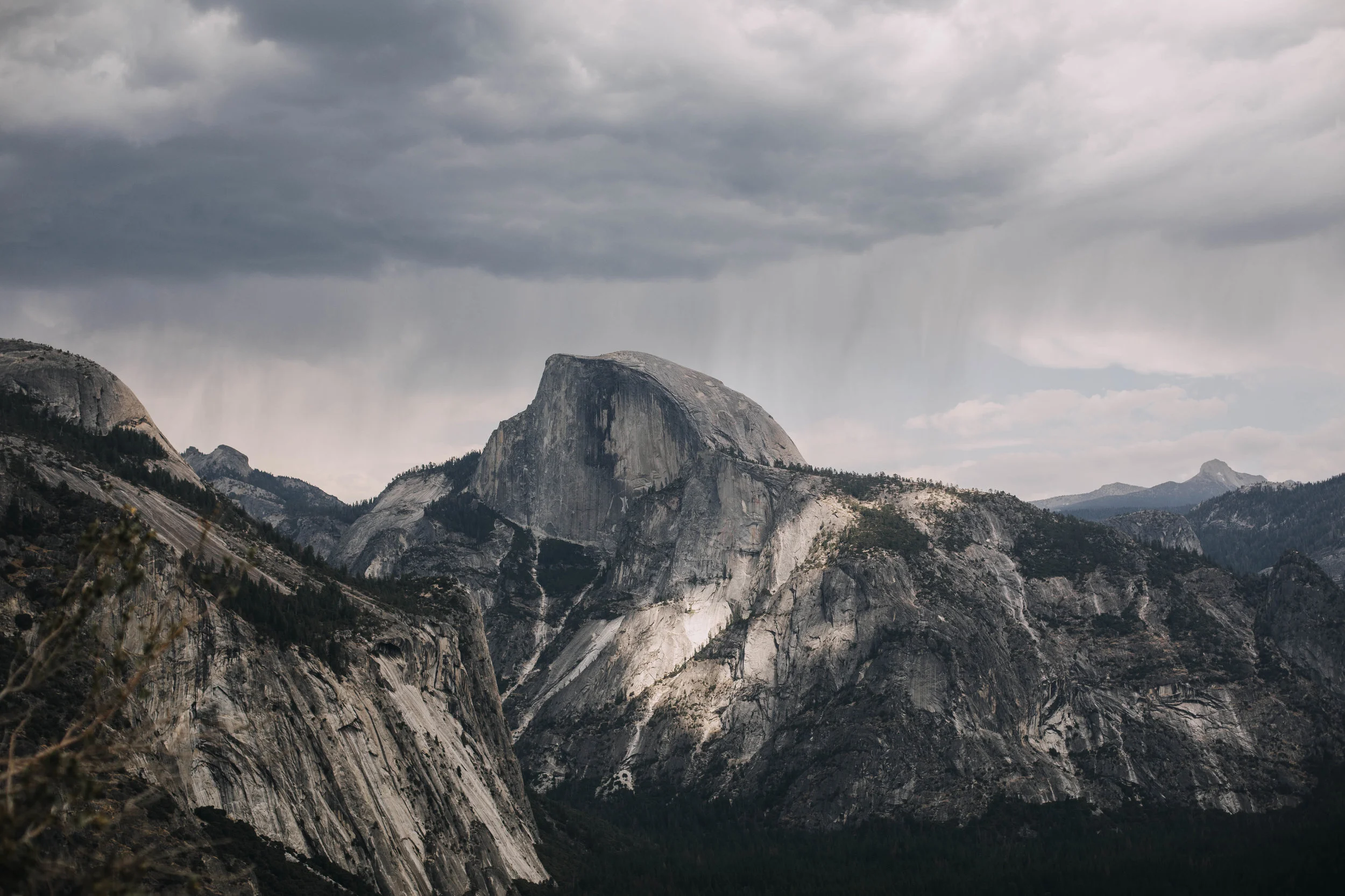 Half Dome on a rainy day