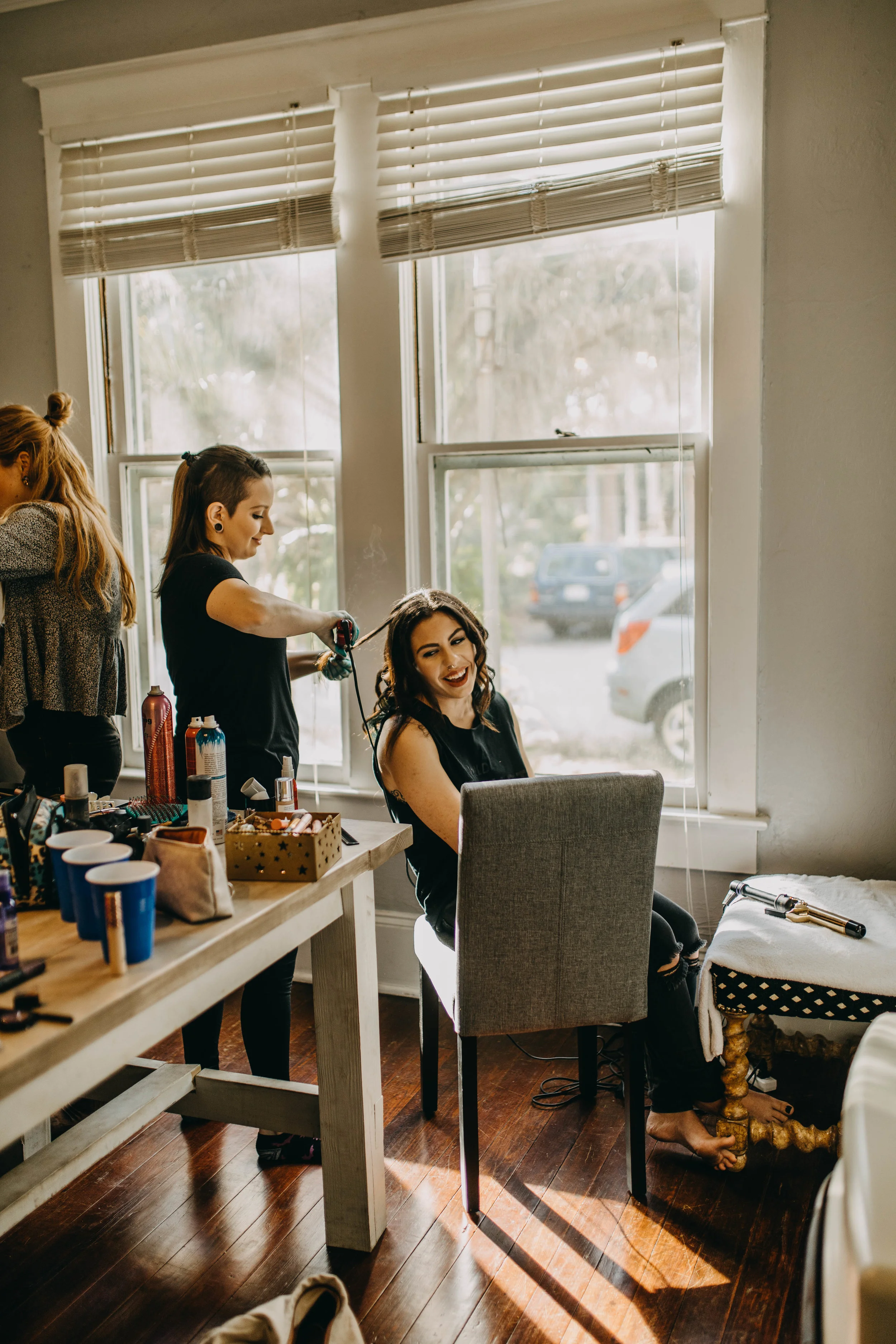 Getting Ready Pictures | American Traditional Tattoo Themed Eco Friendly Dark Florida Wedding