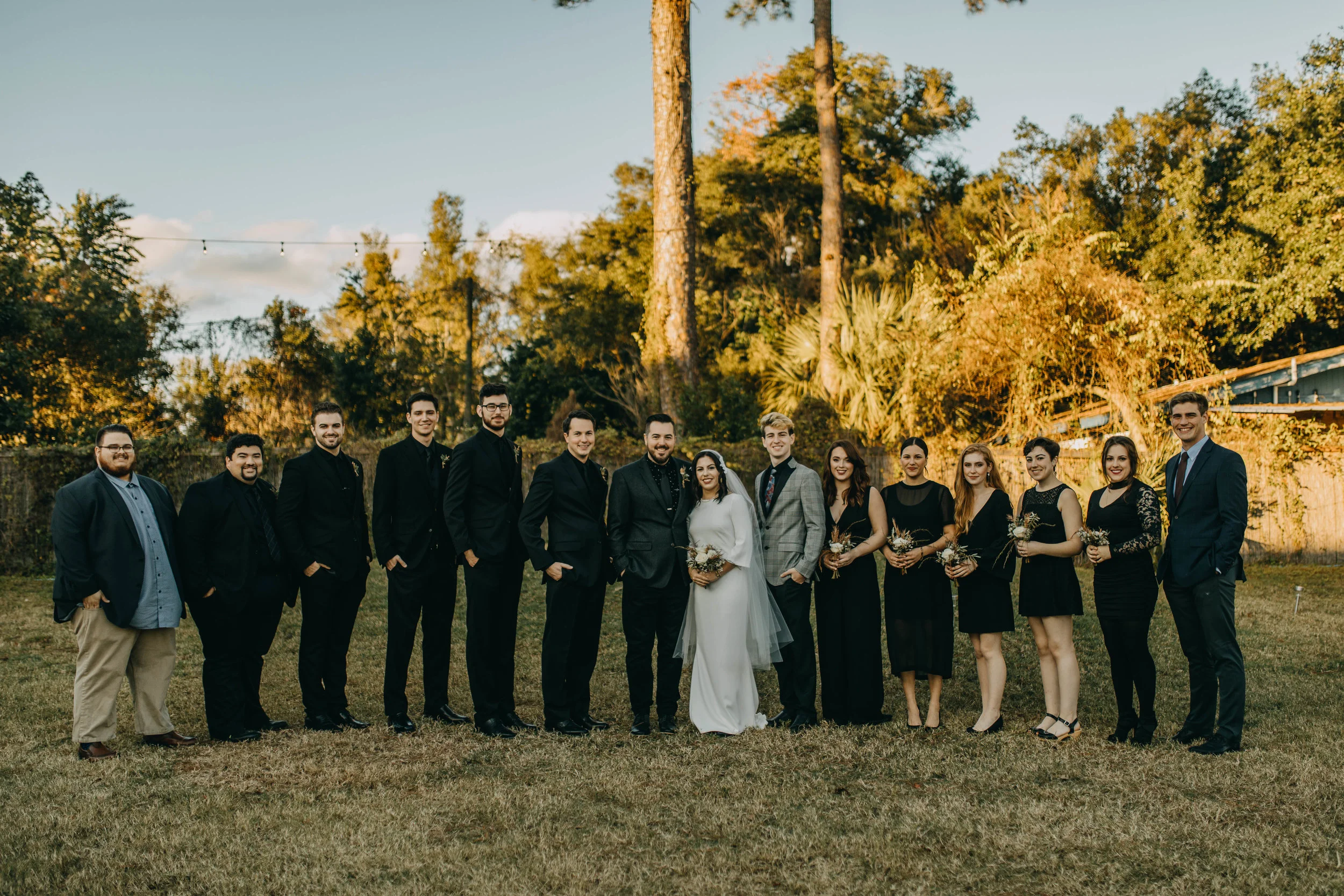 Bridal Party Photos | American Traditional Tattoo Themed Eco Friendly Dark Florida Wedding