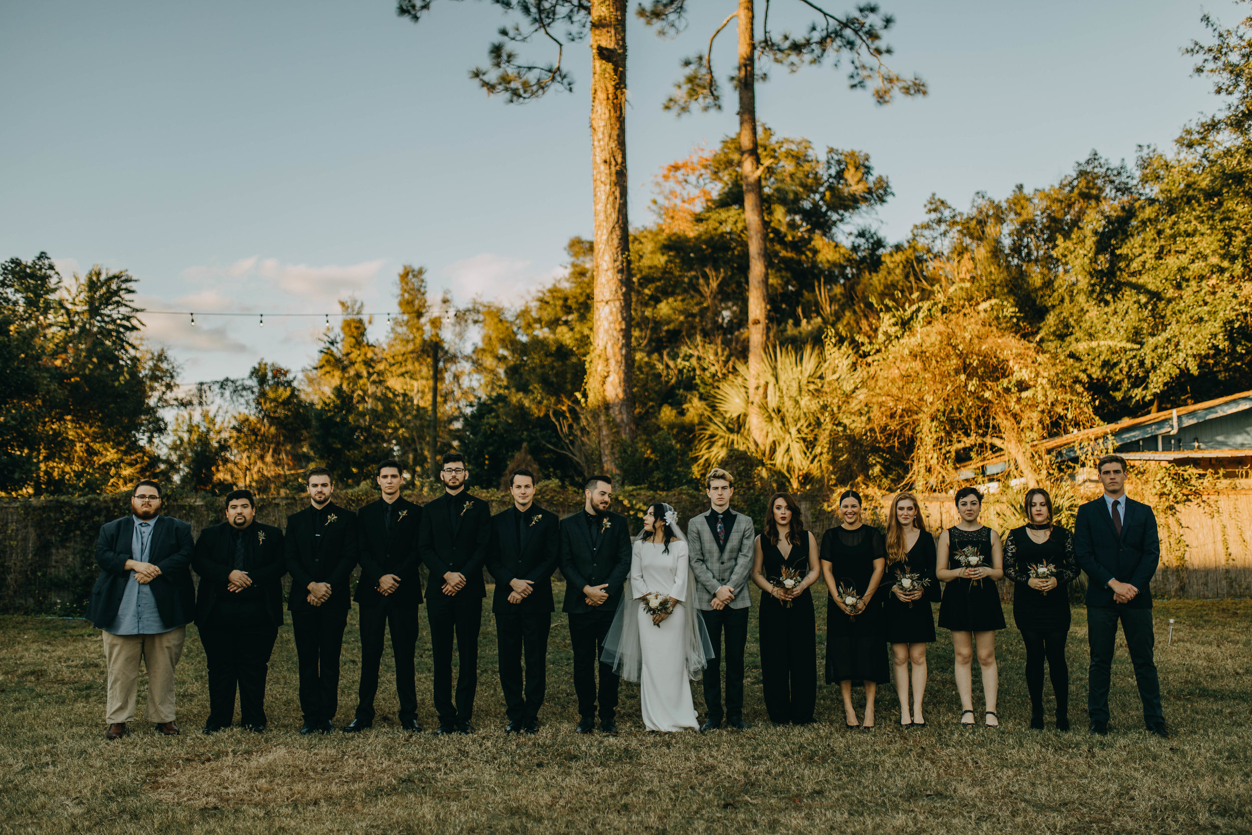 Bridal Party Pictures | American Traditional Tattoo Themed Eco Friendly Dark Florida Wedding