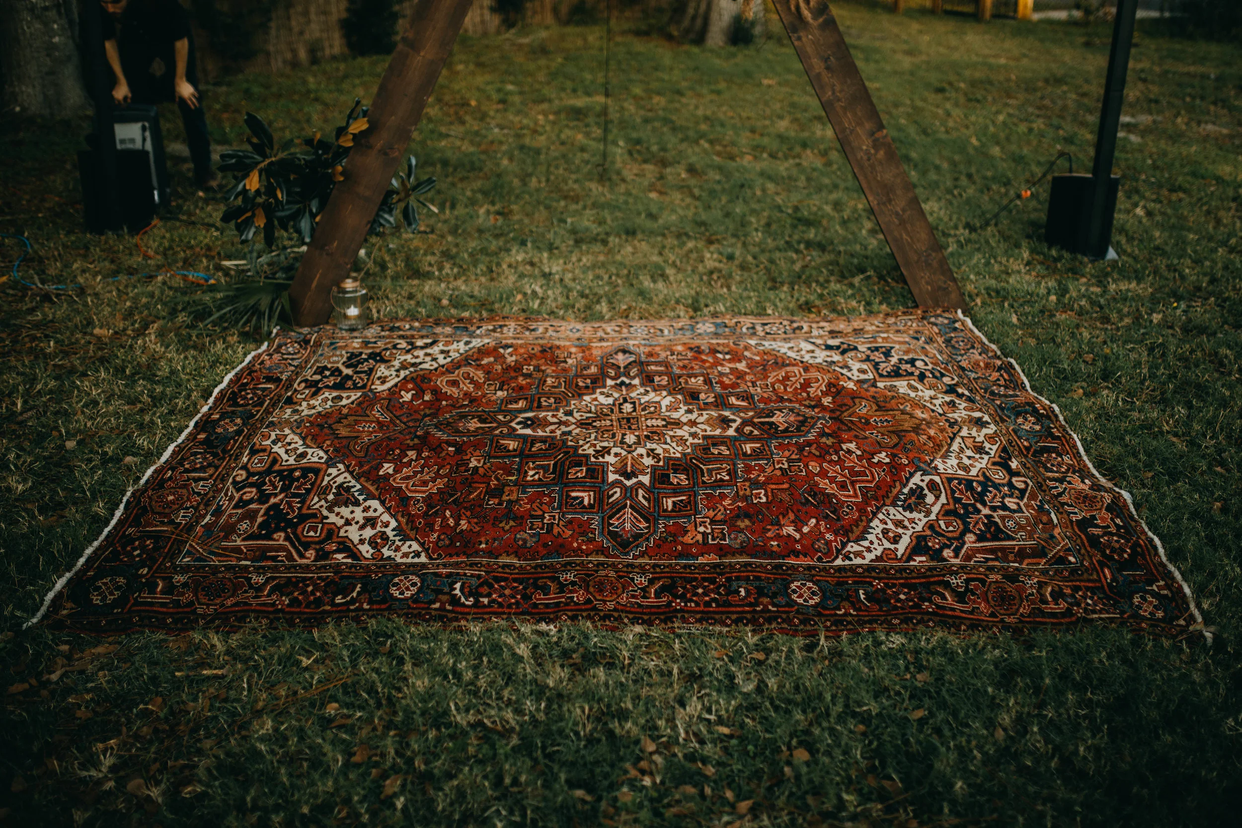 Boho Rug Ceremony | American Traditional Tattoo Themed Eco Friendly Dark Florida Wedding
