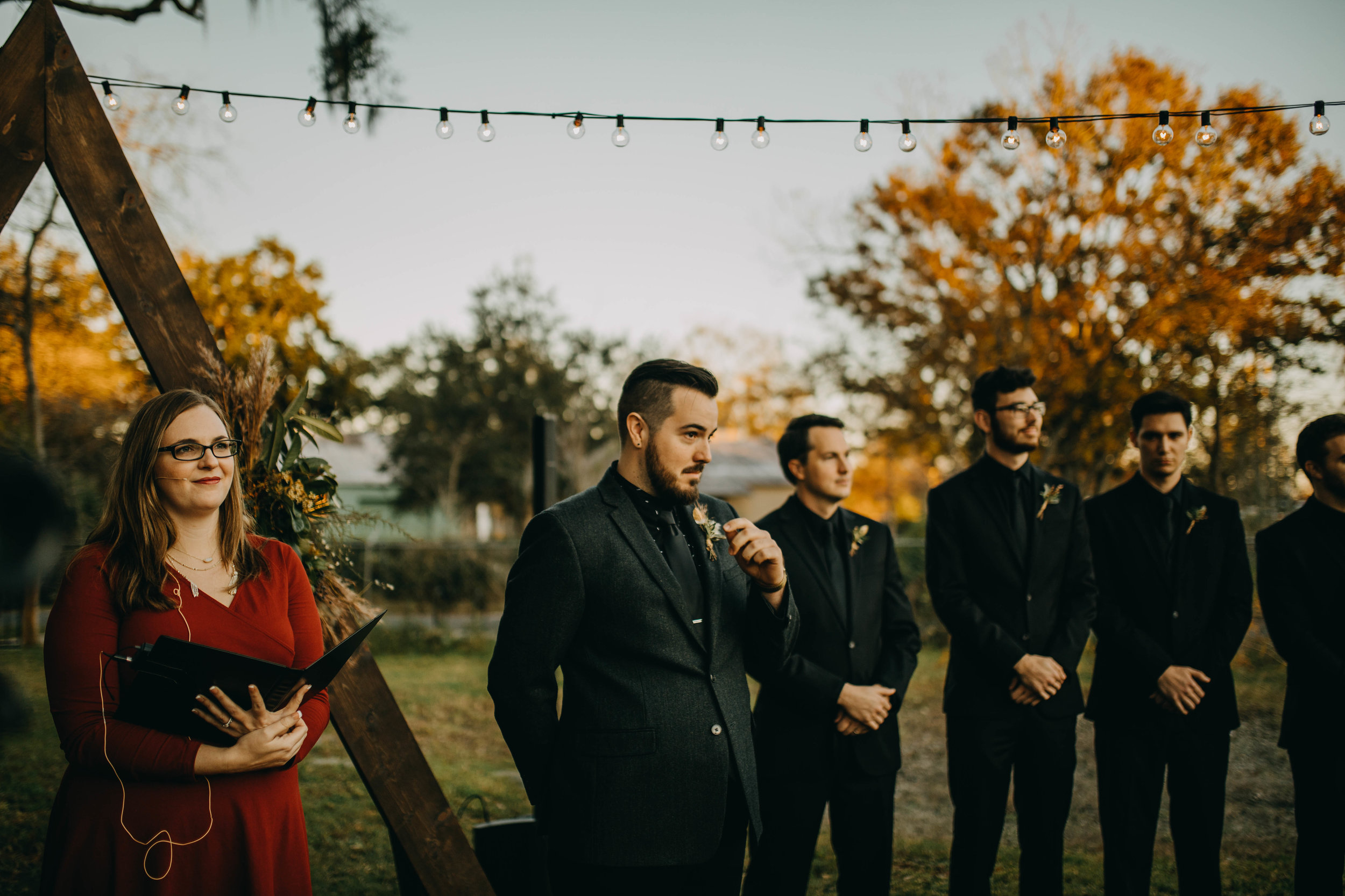 Groom's Emotional First Look | American Traditional Tattoo Themed Eco Friendly Dark Florida Wedding