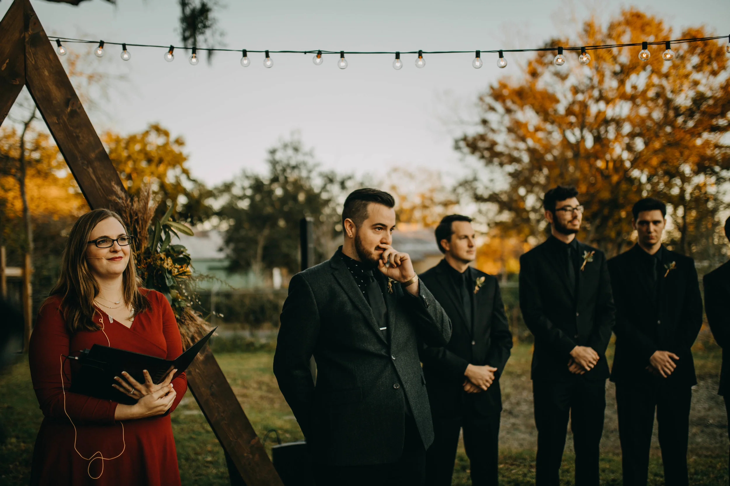 Groom's Emotional First Look | American Traditional Tattoo Themed Eco Friendly Dark Florida Wedding