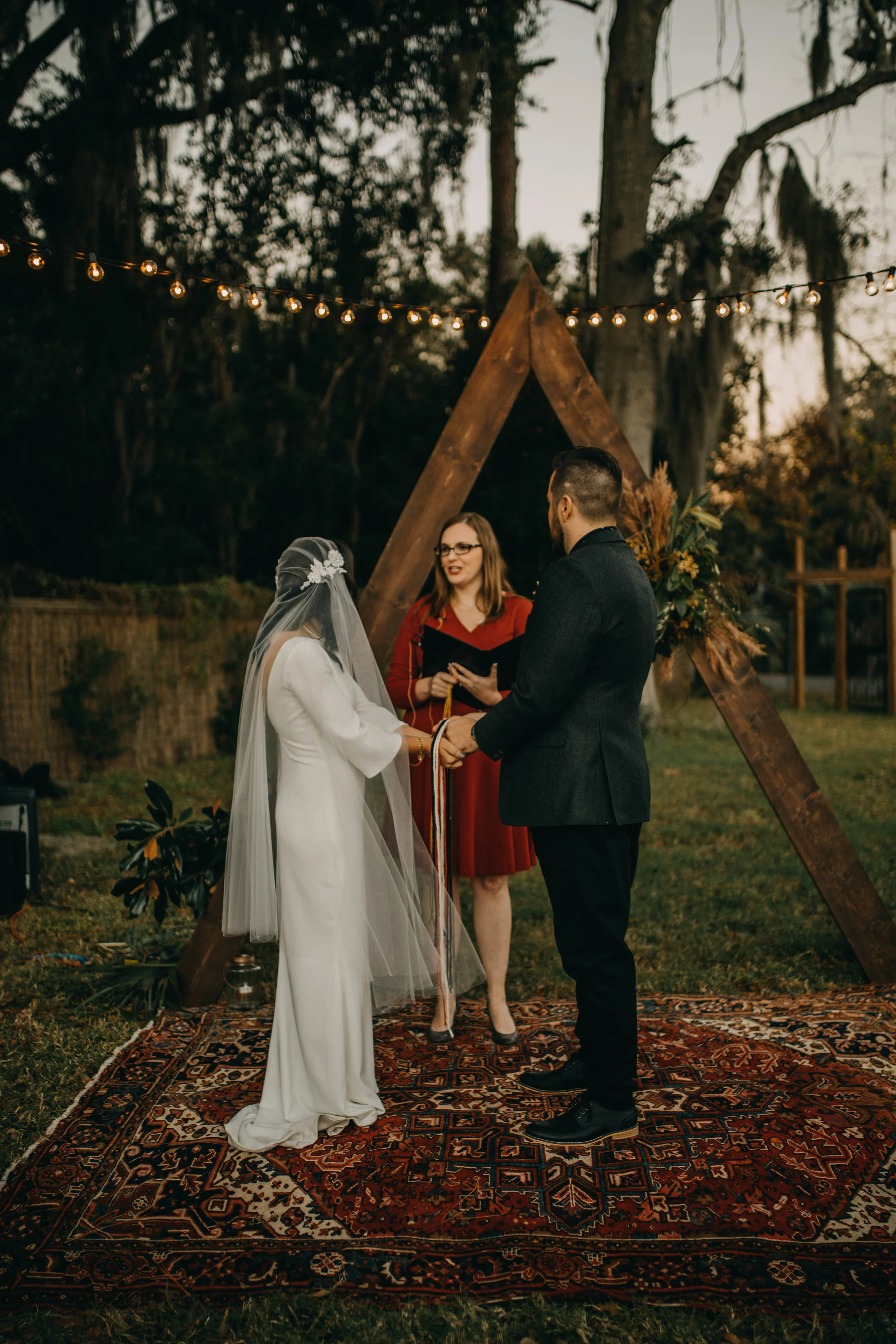 Bohemian Outdoor Ceremony | American Traditional Tattoo Themed Eco Friendly Dark Florida Wedding