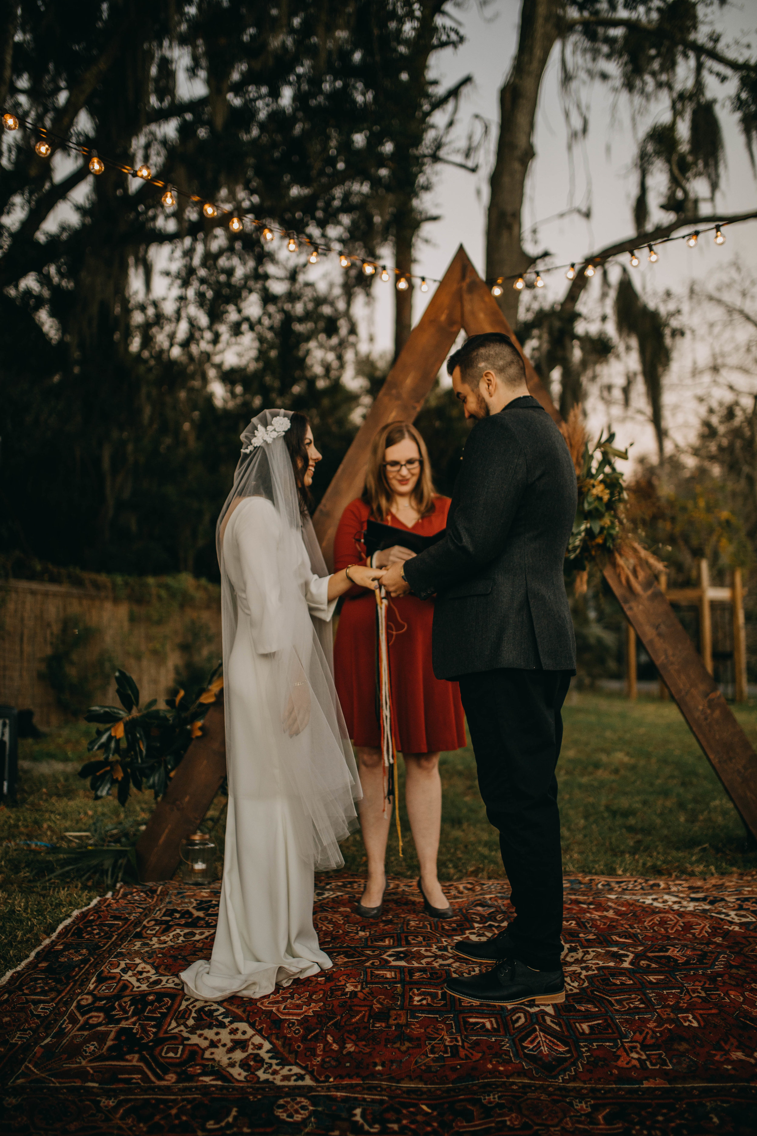 Ring Ceremony | American Traditional Tattoo Themed Eco Friendly Dark Florida Wedding