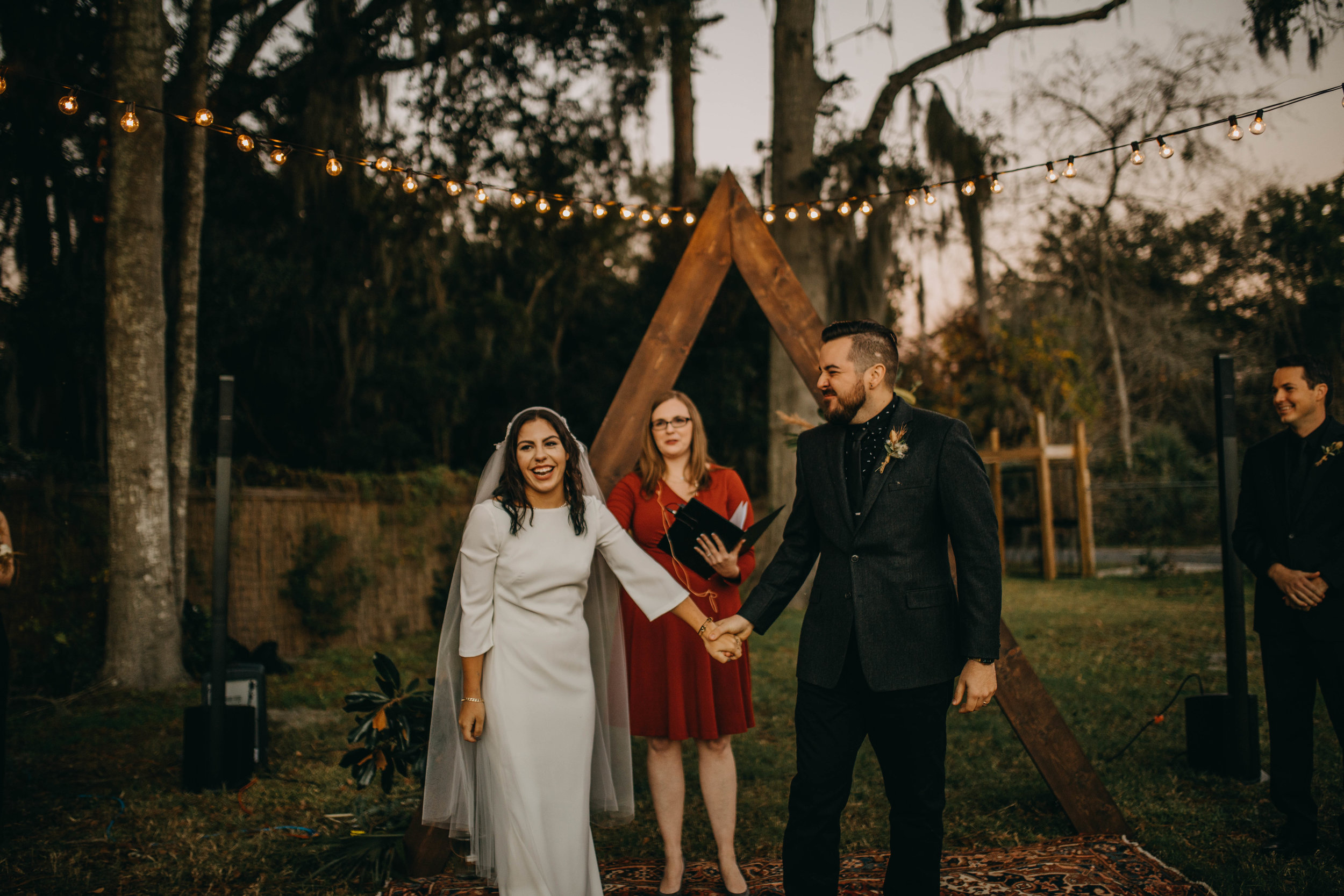 Bohemian Outdoor Ceremony | American Traditional Tattoo Themed Eco Friendly Dark Florida Wedding