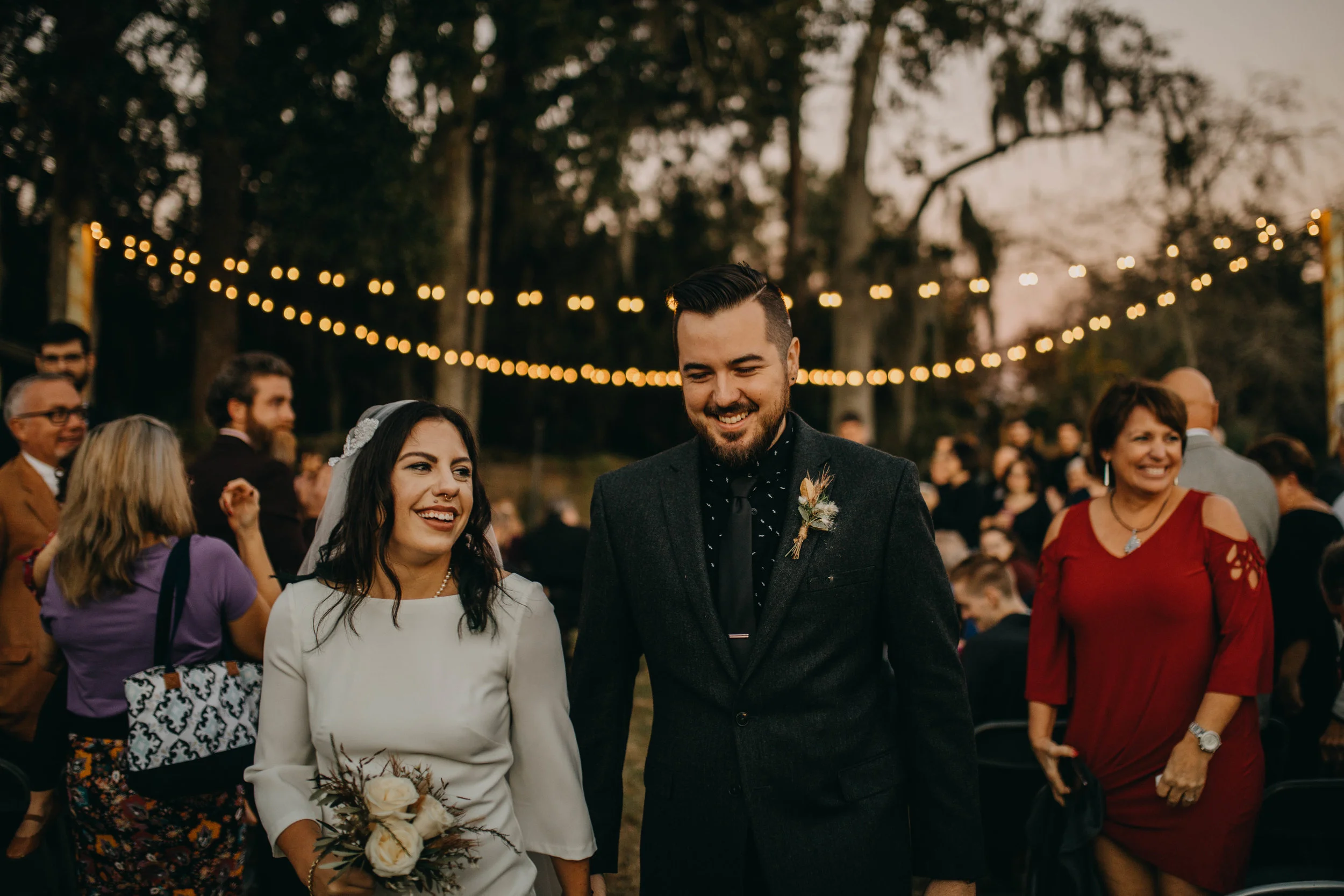 Bohemian Outdoor Ceremony | American Traditional Tattoo Themed Eco Friendly Dark Florida Wedding