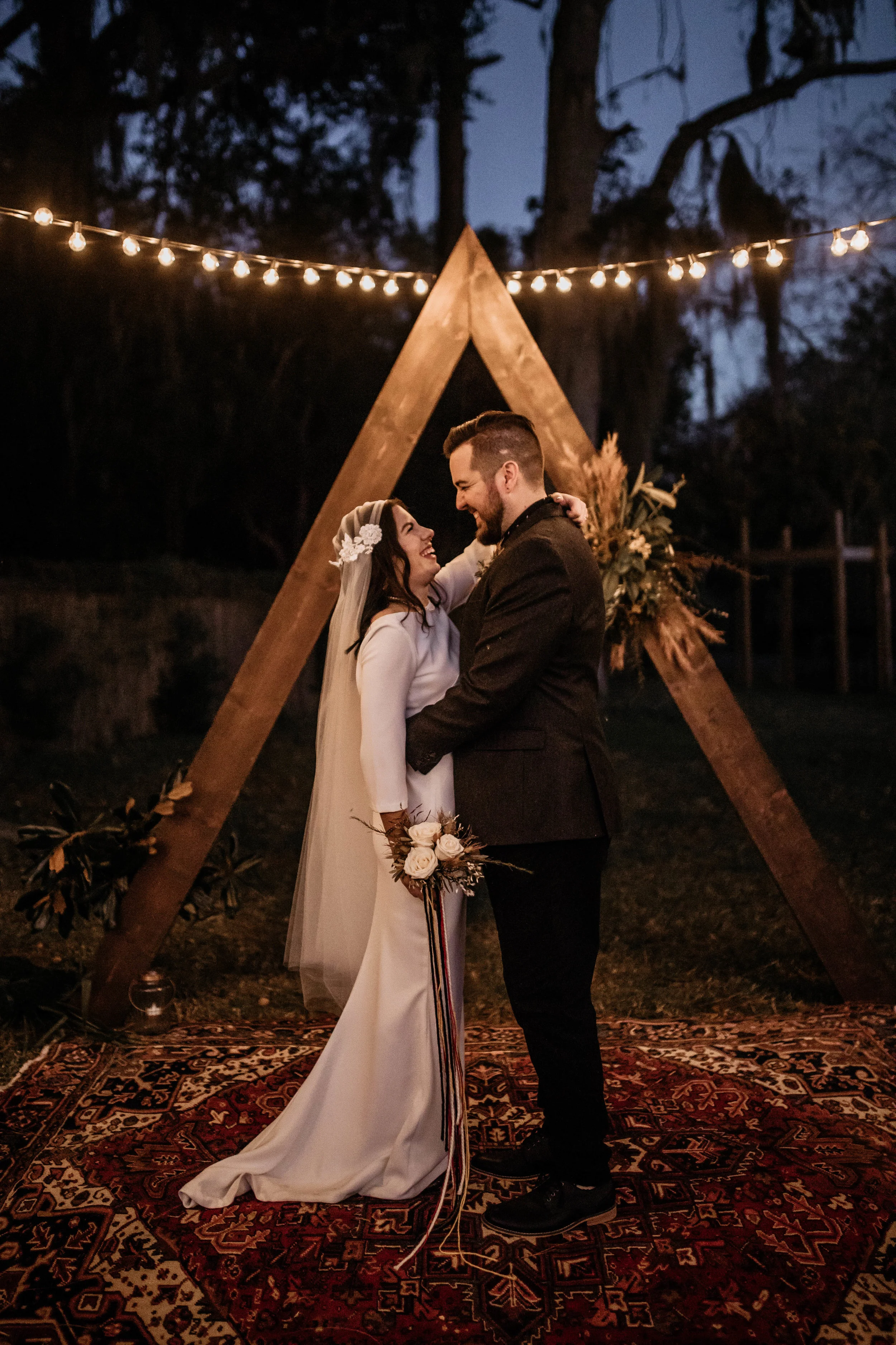 Bride &amp; Groom Photos | American Traditional Tattoo Themed Eco Friendly Dark Florida Wedding