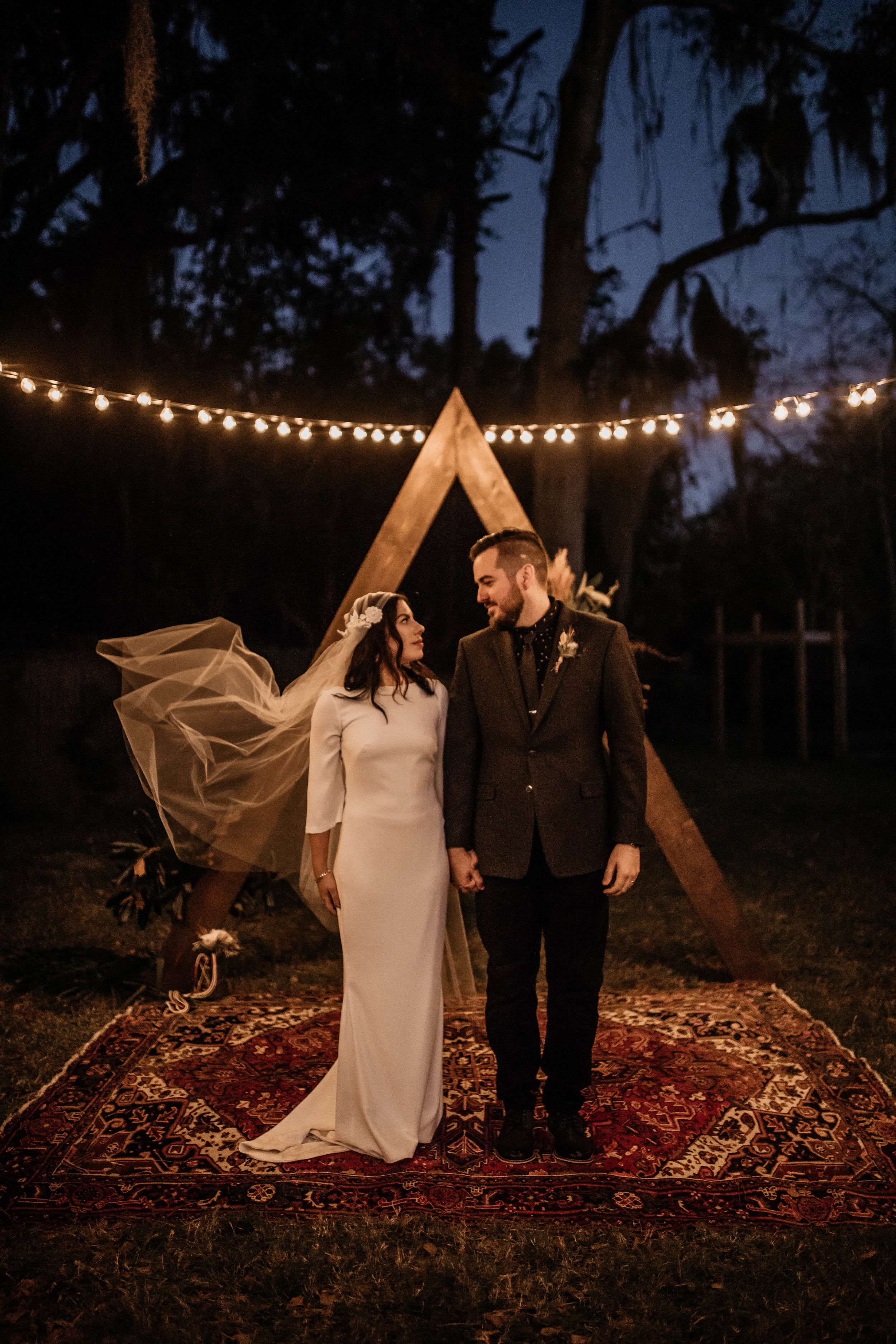 Bride &amp; Groom Photos | American Traditional Tattoo Themed Eco Friendly Dark Florida Wedding