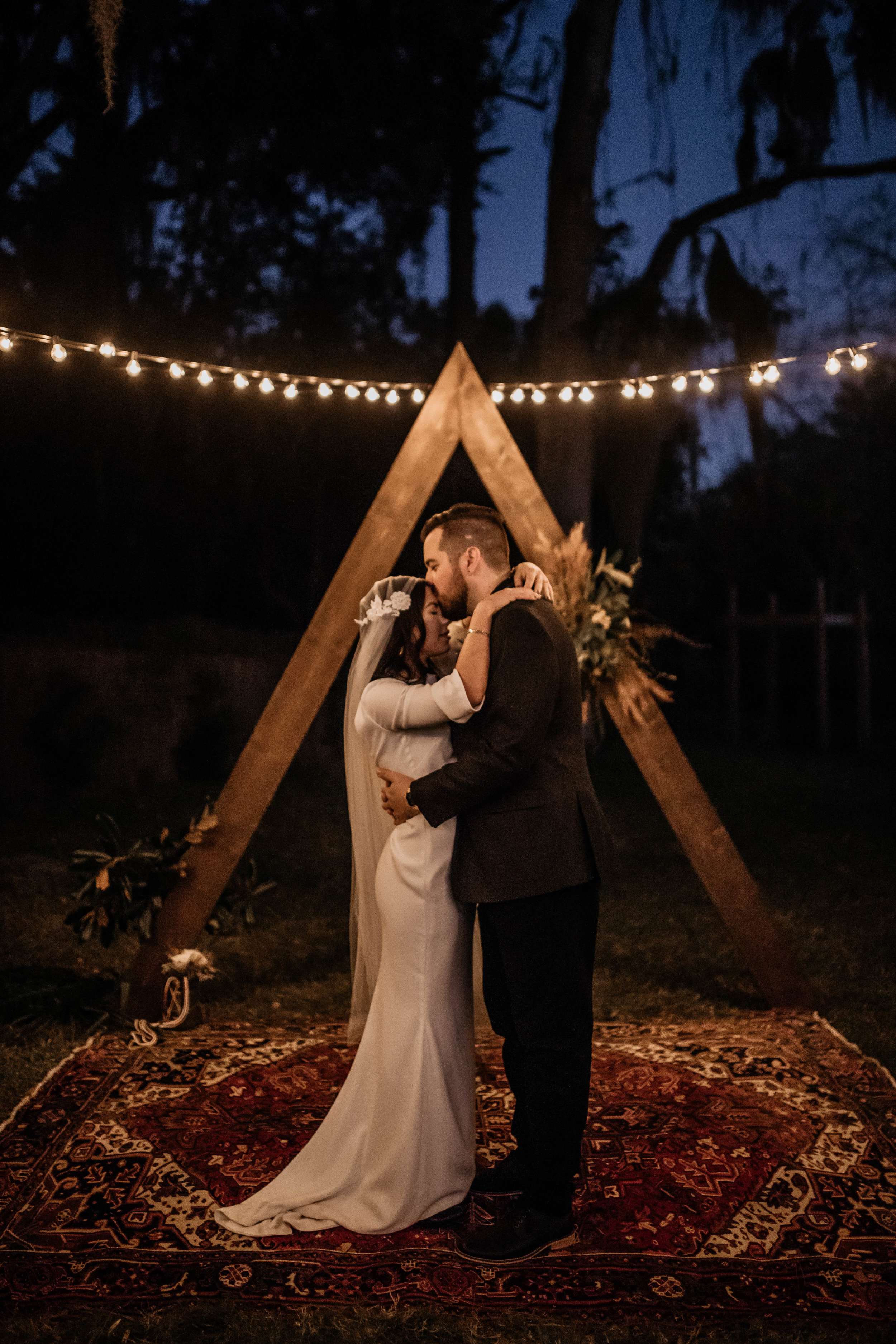 Bride & Groom Photos | American Traditional Tattoo Themed Eco Friendly Dark Florida Wedding