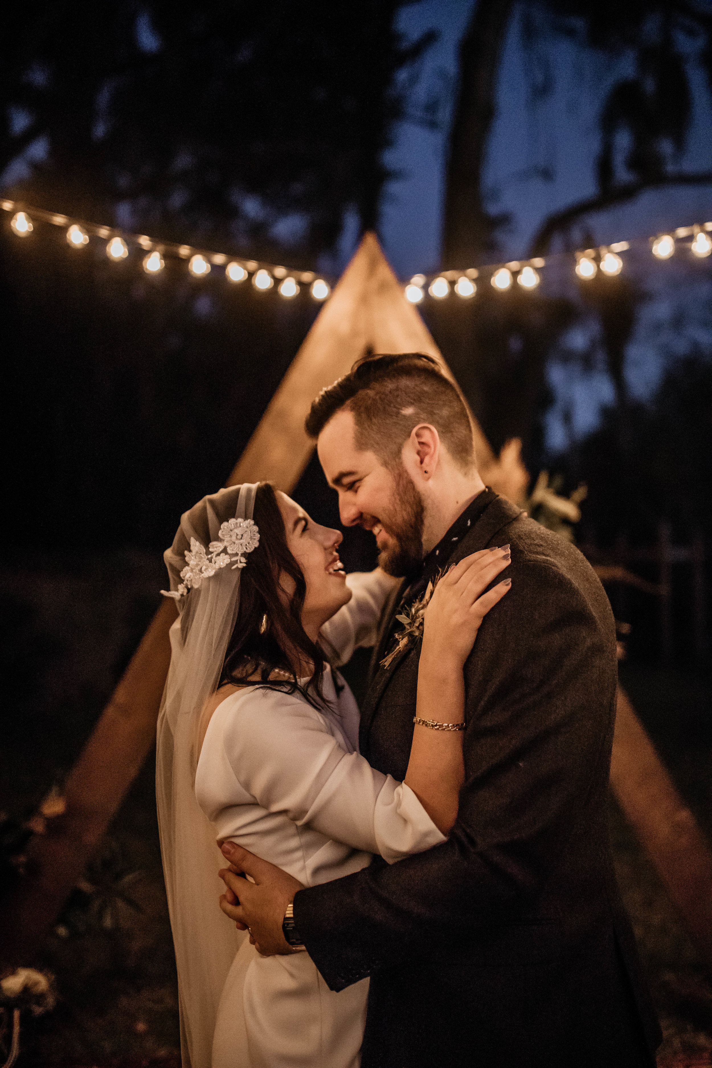 Bride & Groom Photos | American Traditional Tattoo Themed Eco Friendly Dark Florida Wedding