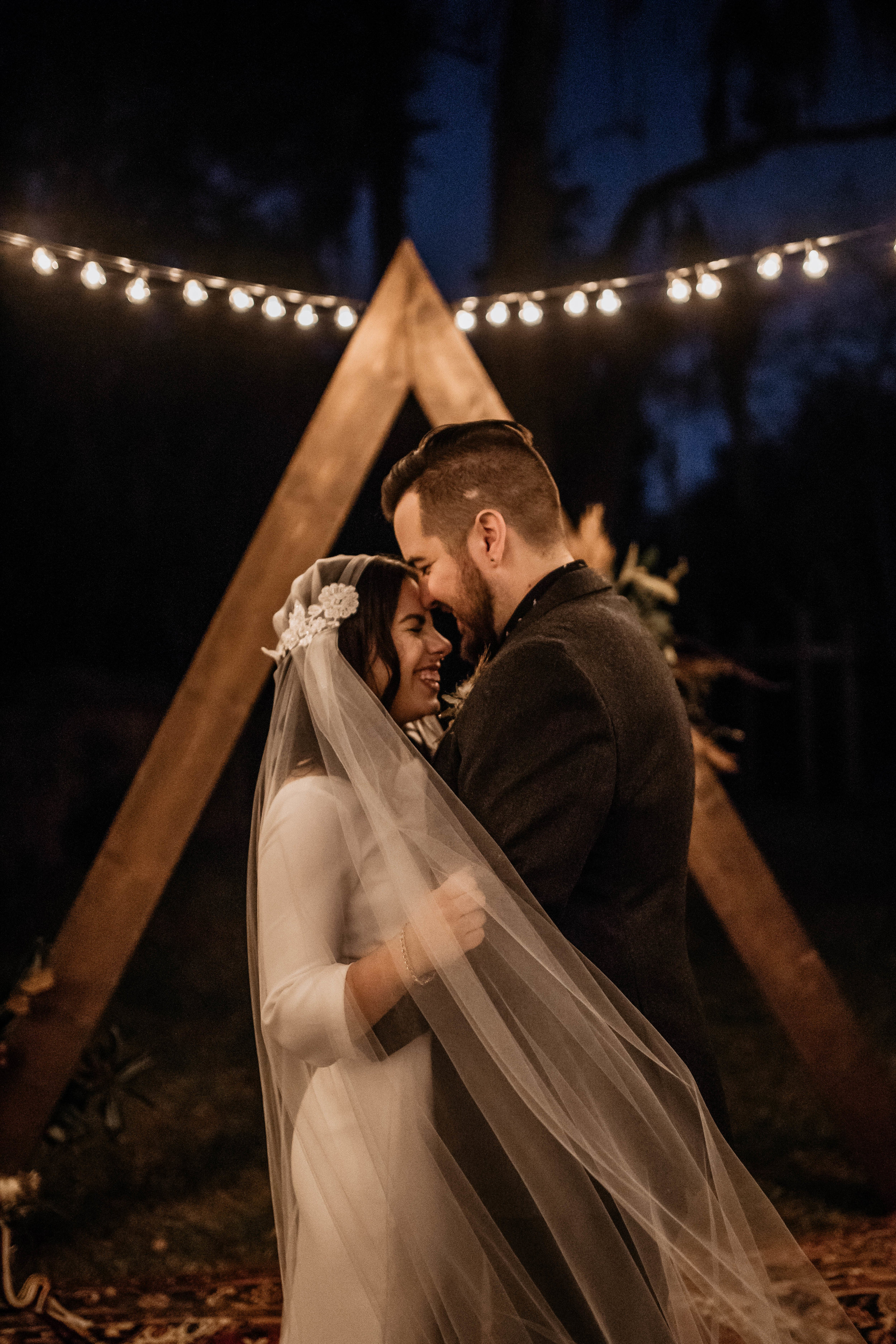 Bride & Groom Photos | American Traditional Tattoo Themed Eco Friendly Dark Florida Wedding
