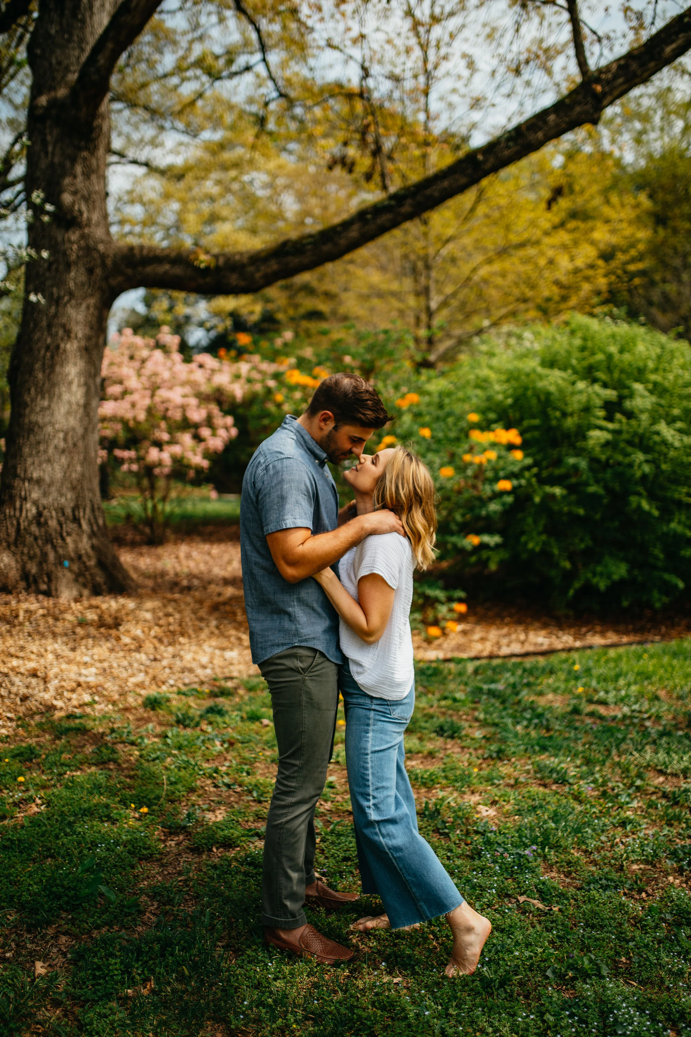 Engagement Photos Highlighting Spring Southern Colors