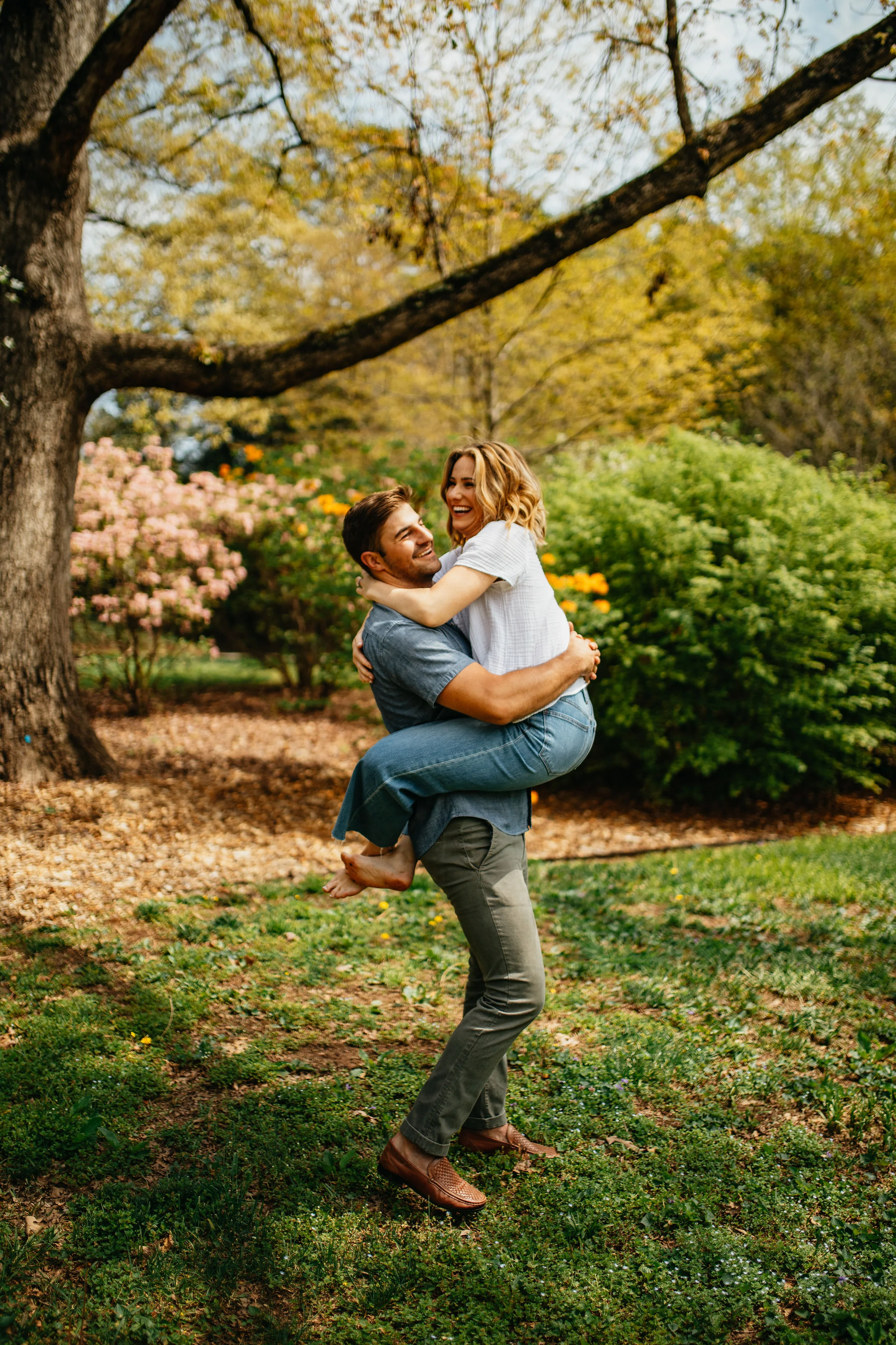 Colorful Flower Garden Engagement Photos