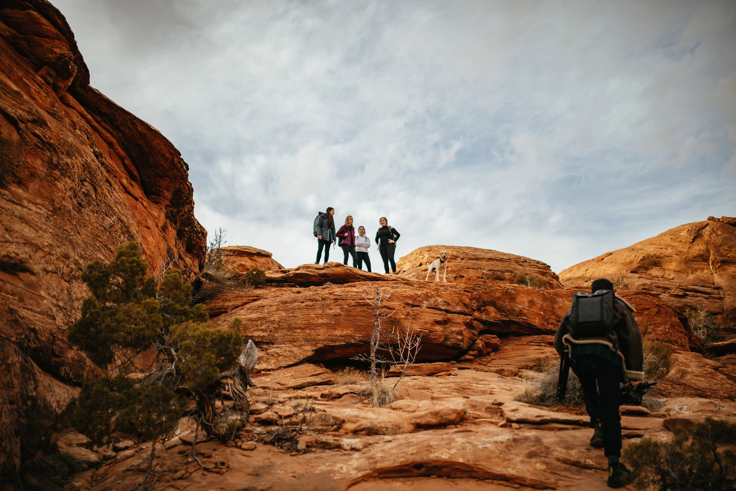 Friends hiking in Moab, Utah