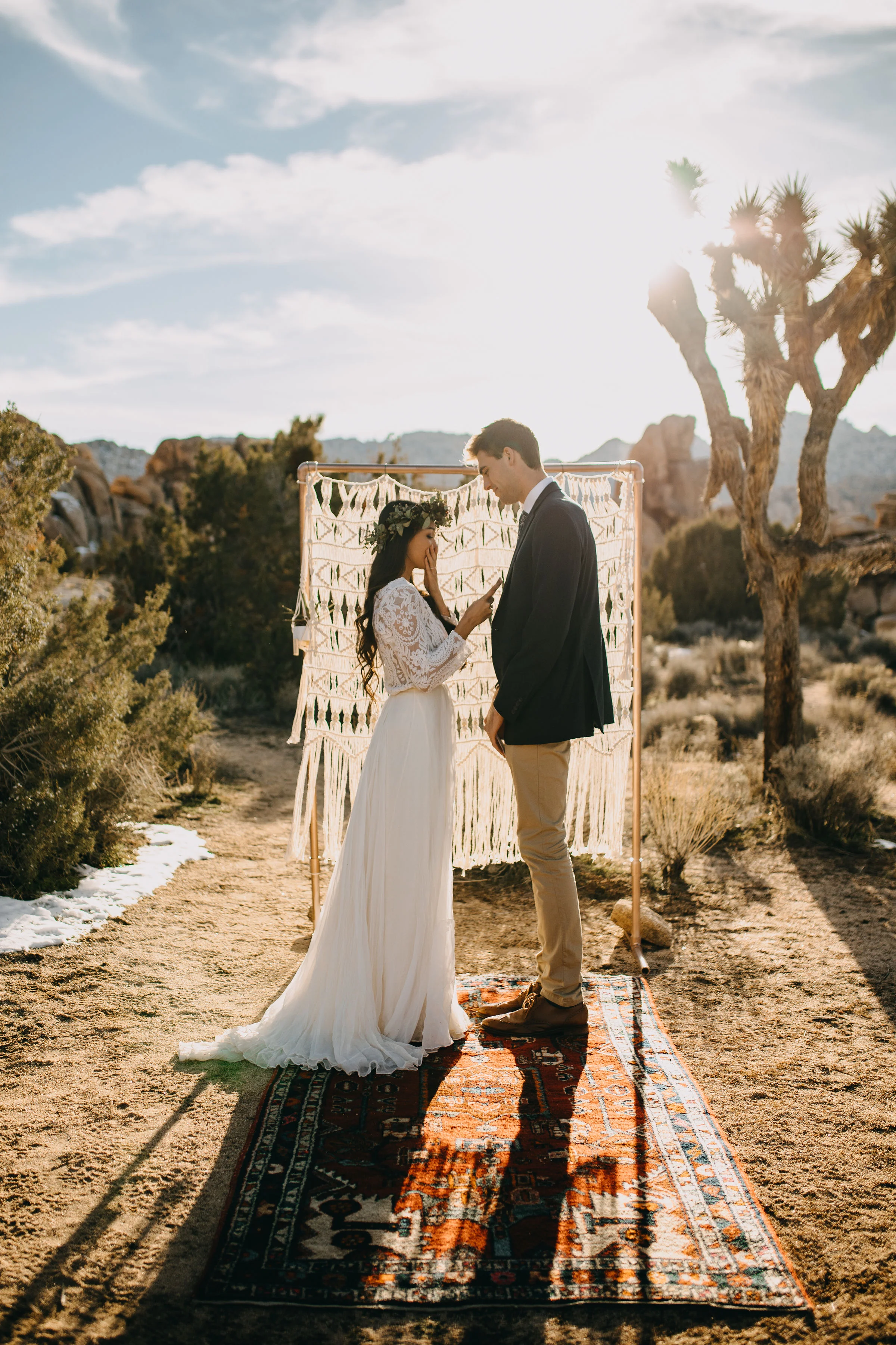 Joshua Tree California Desert Boho  Styled Elopement | Christina &amp; Jeremiah, Wedding &amp; Elopement Photographers