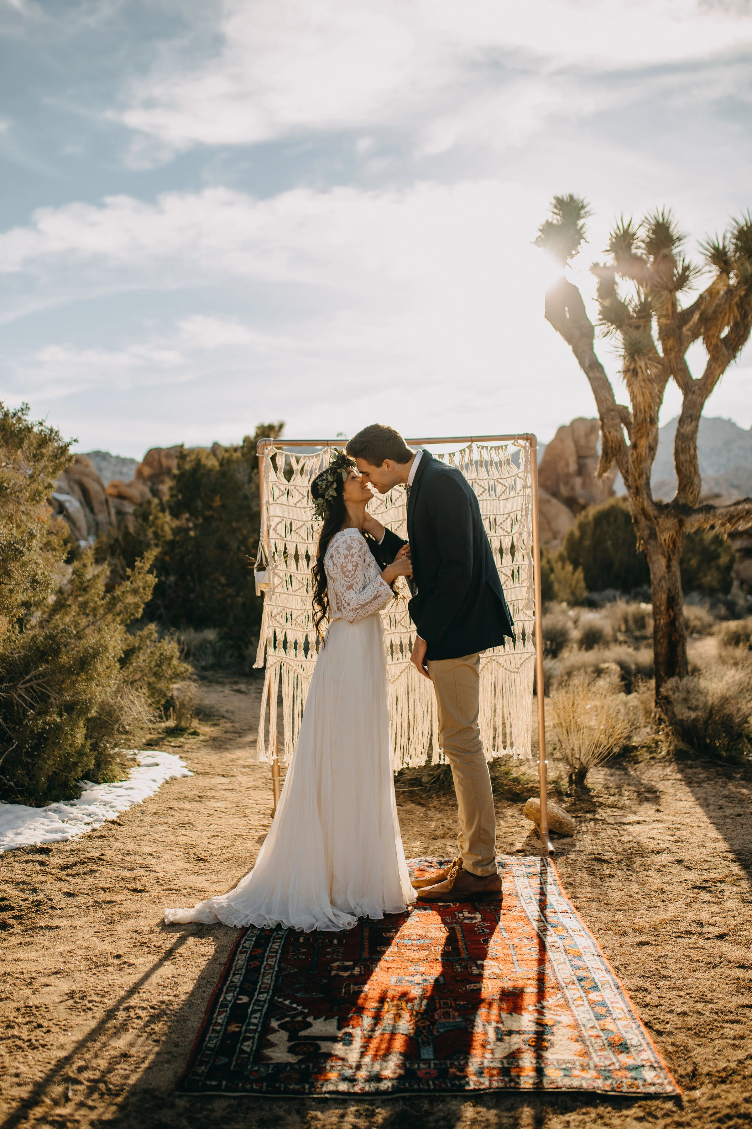 Joshua Tree California Desert Boho  Styled Elopement | Christina &amp; Jeremiah, Wedding &amp; Elopement Photographers
