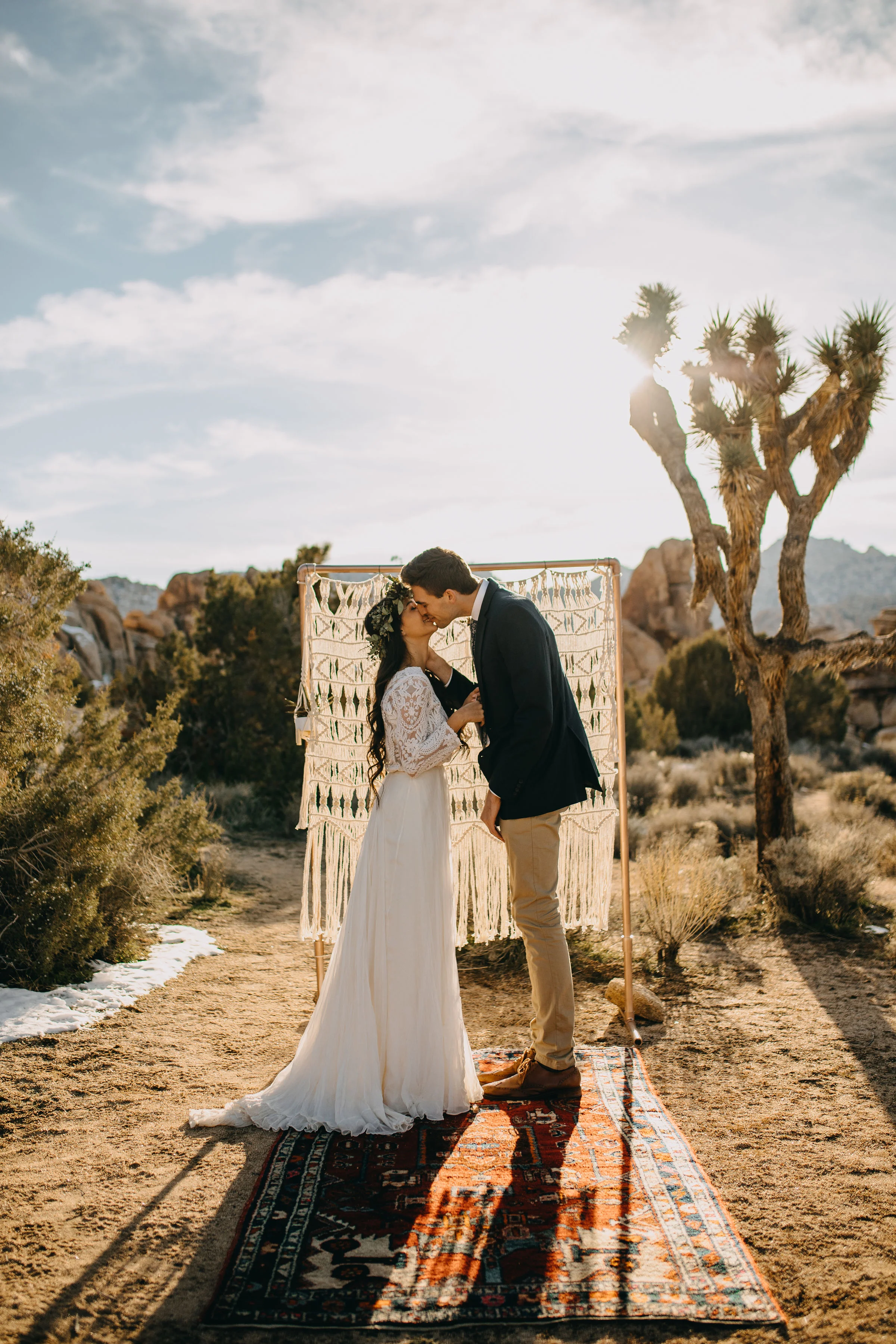 Joshua Tree California Desert Boho  Styled Elopement | Christina &amp; Jeremiah, Wedding &amp; Elopement Photographers
