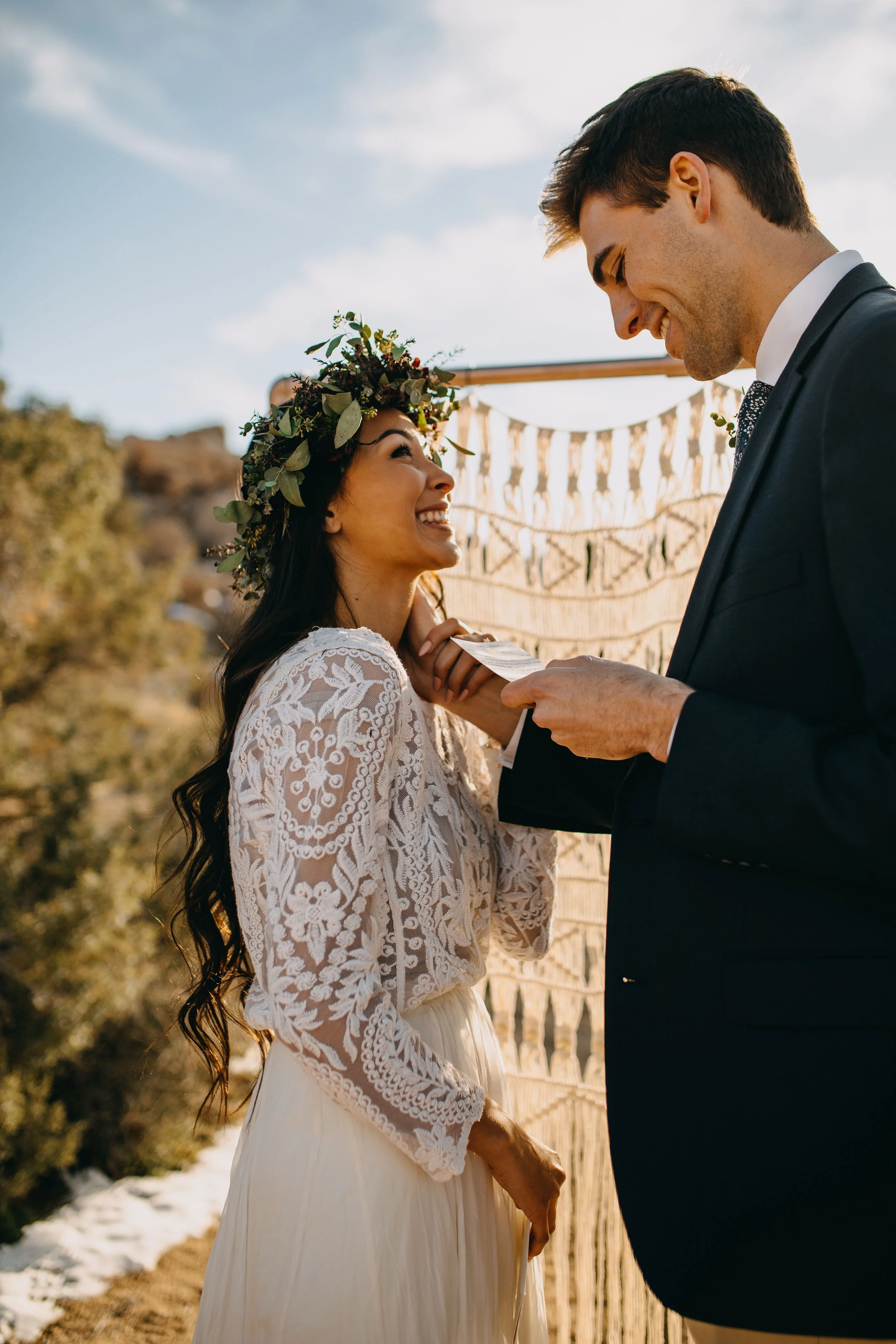 Joshua Tree California Desert Boho  Styled Elopement