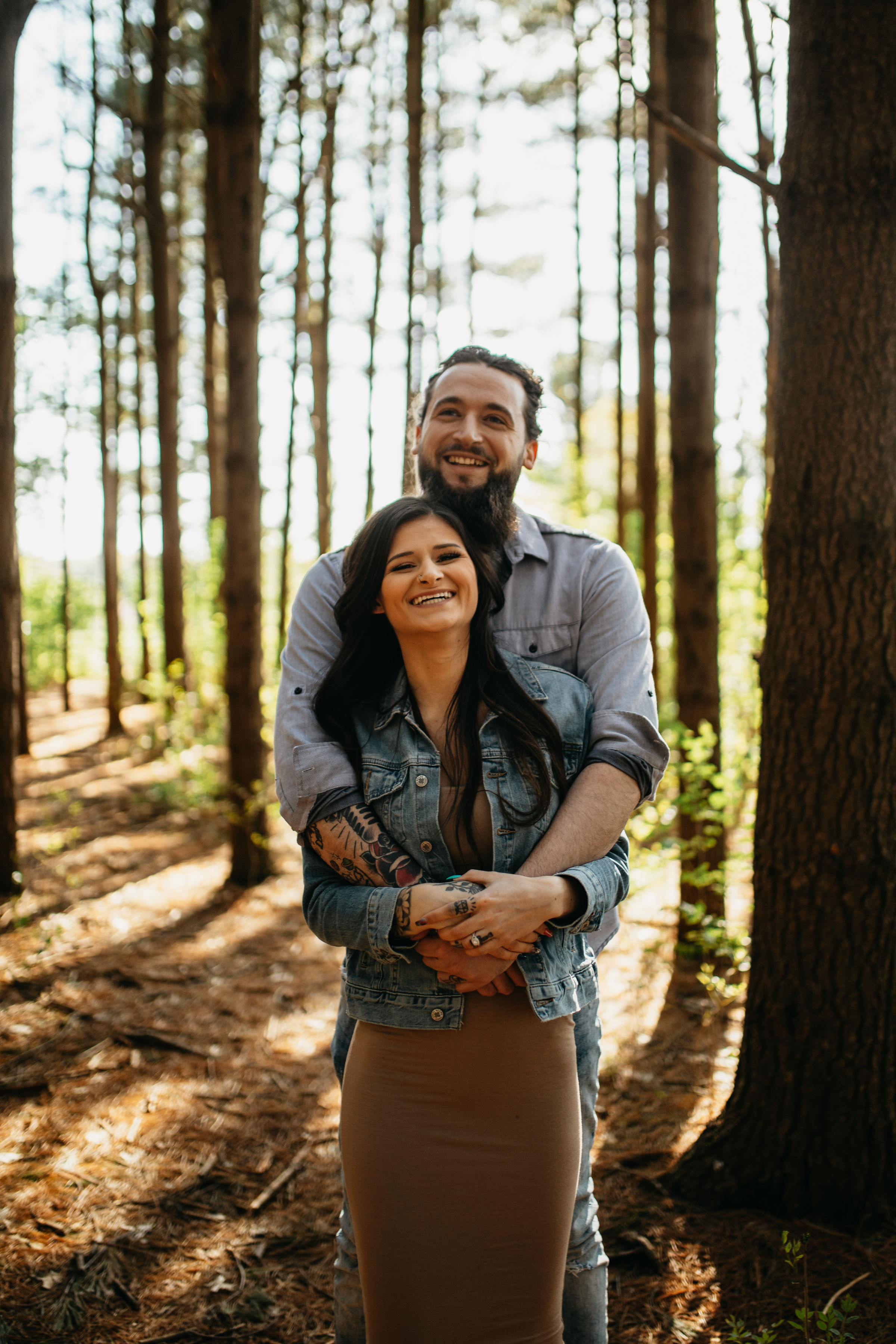 Golden Hour Pine Forest Engagement Session | Columbus Ohio Wedding Photography