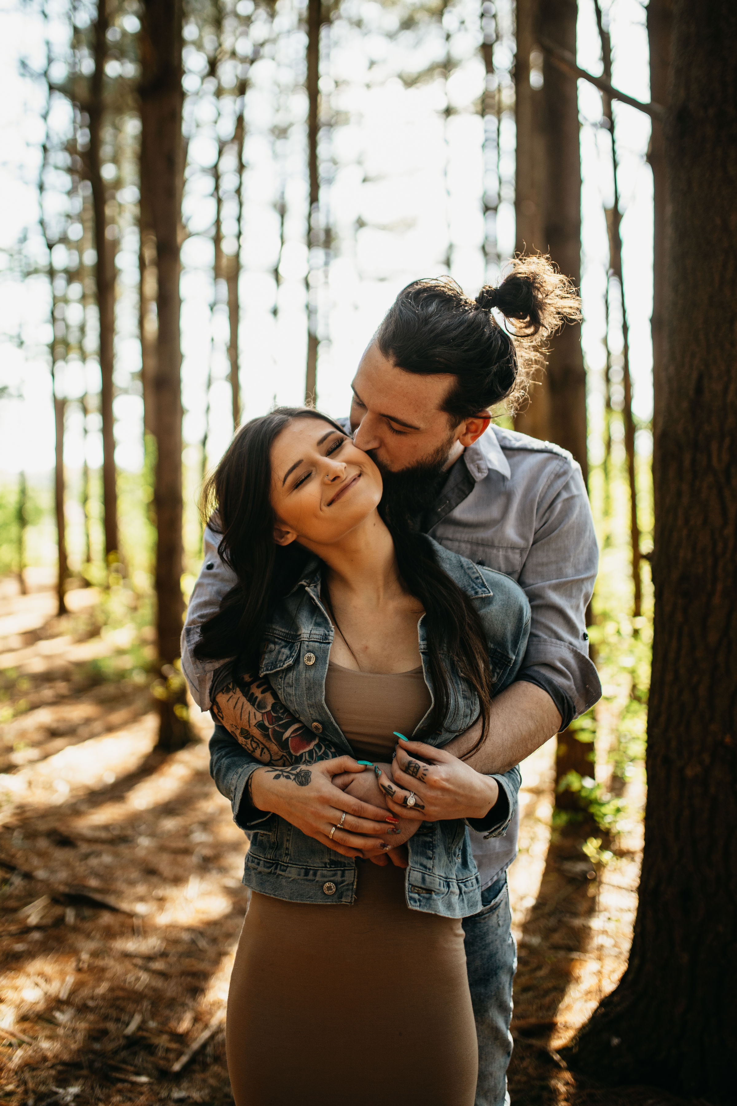 Golden Hour Pine Forest Engagement Session | Columbus Ohio Wedding Photography