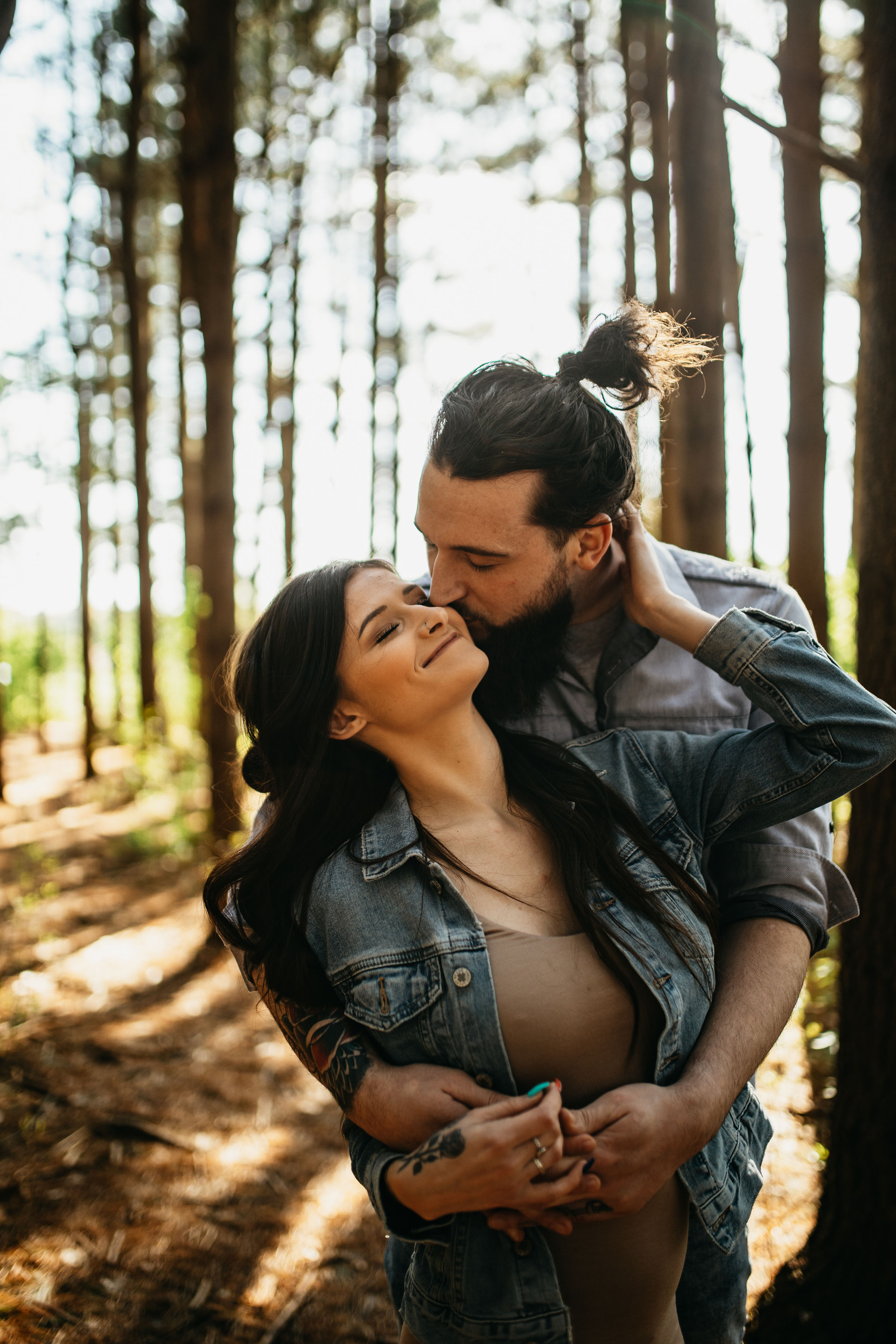 Golden Hour Pine Forest Engagement Session | Columbus Ohio Wedding Photography