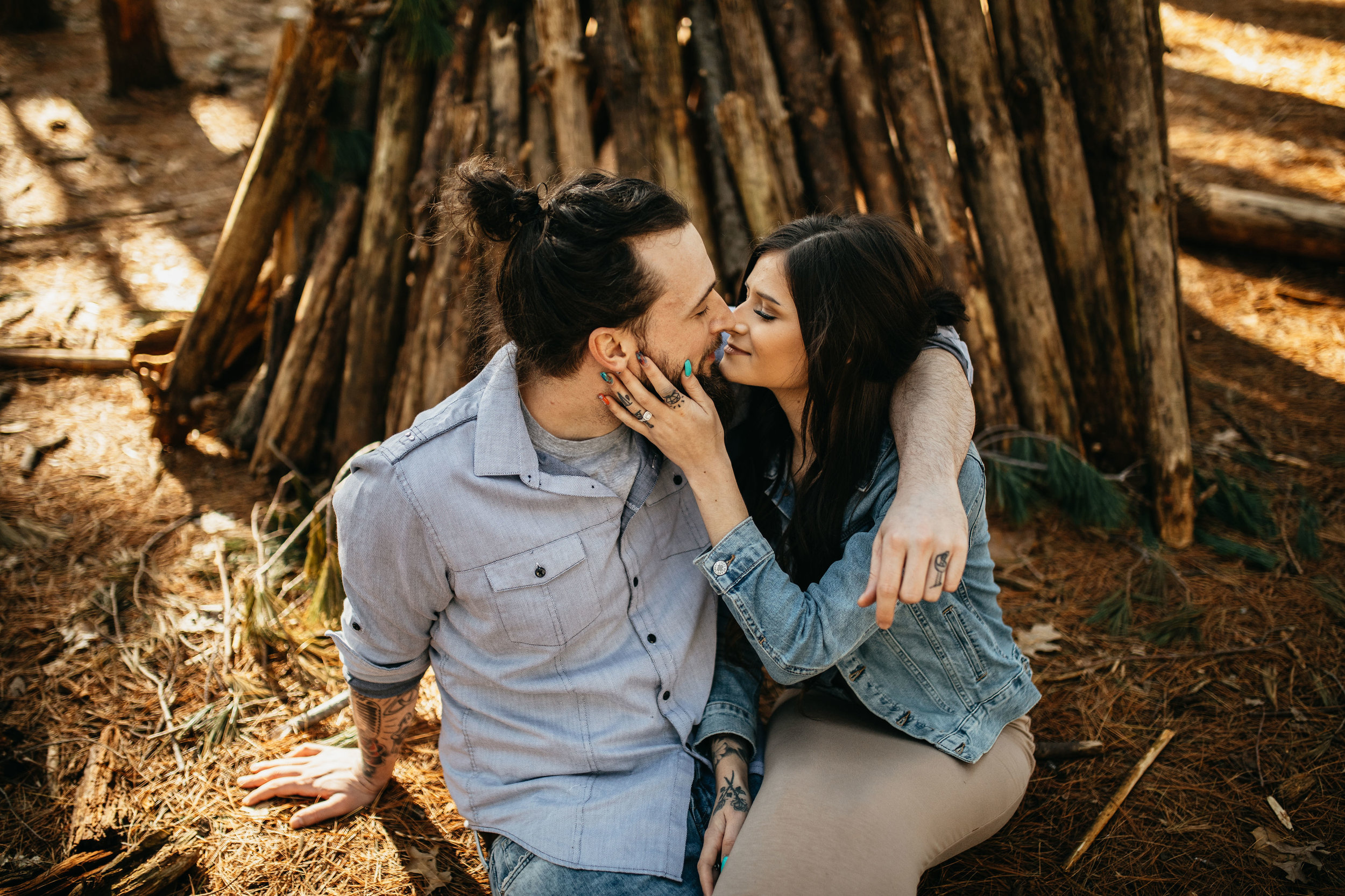 Golden Hour Pine Forest Engagement Session | Columbus Ohio Wedding Photography