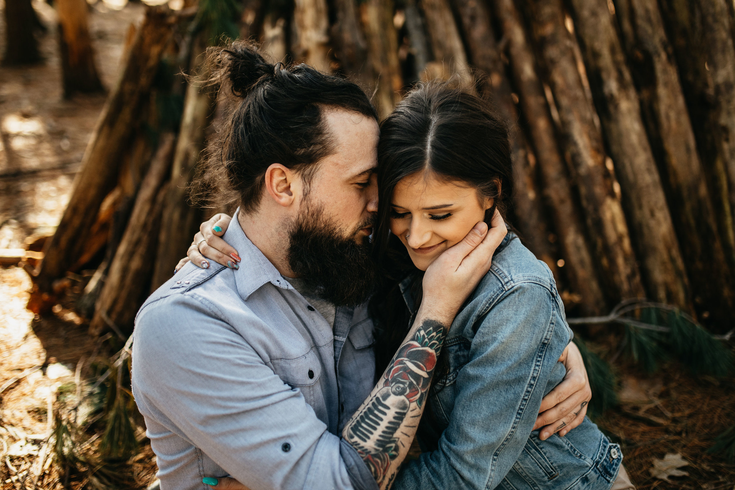 Golden Hour Pine Forest Engagement Session | Columbus Ohio Wedding Photography