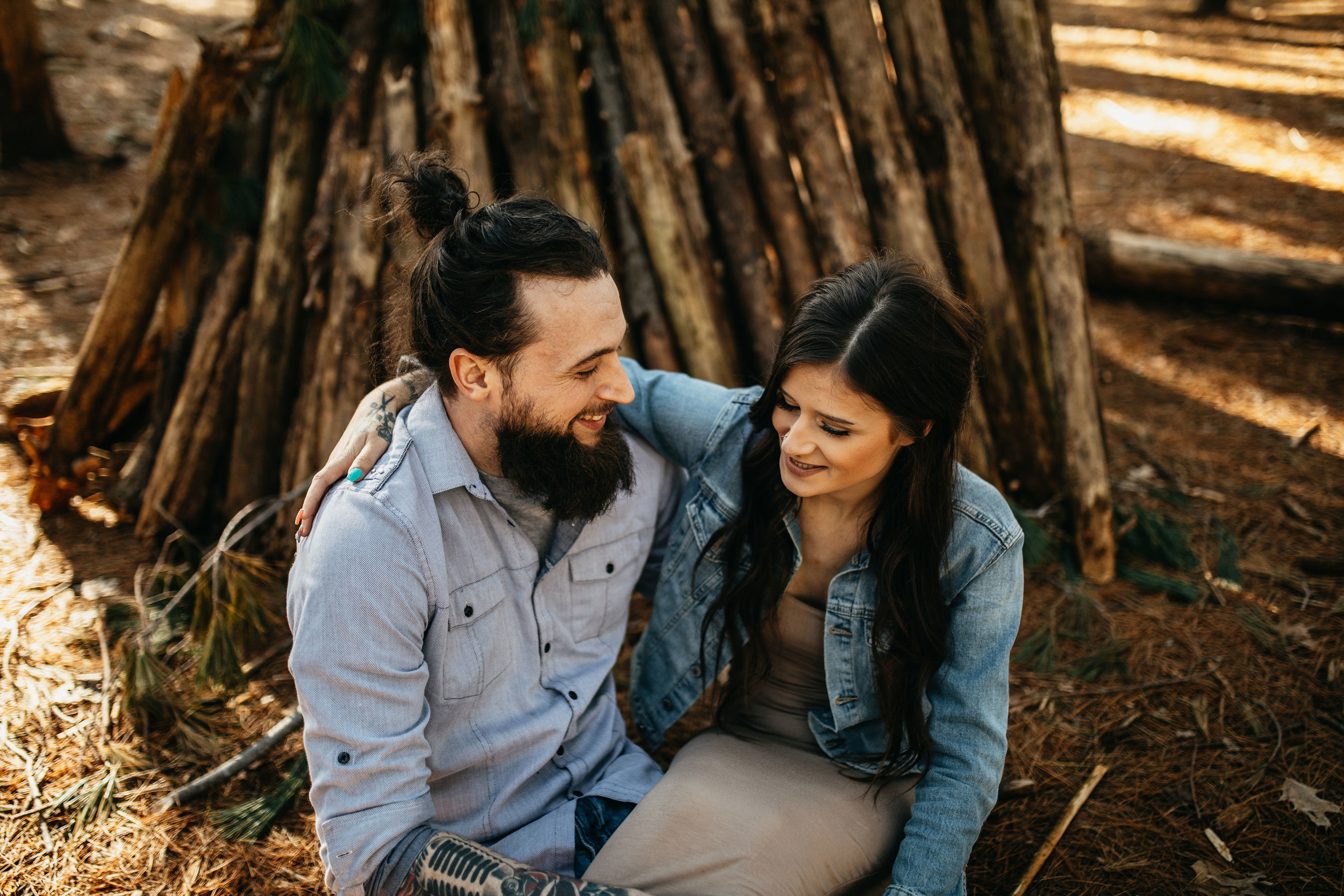 Golden Hour Pine Forest Engagement Session | Columbus Ohio Wedding Photography