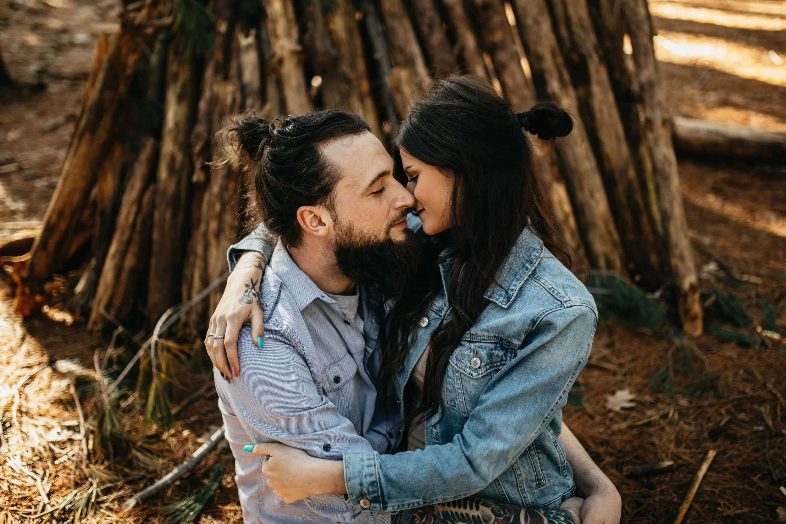 Golden Hour Pine Forest Engagement Session | Columbus Ohio Wedding Photography