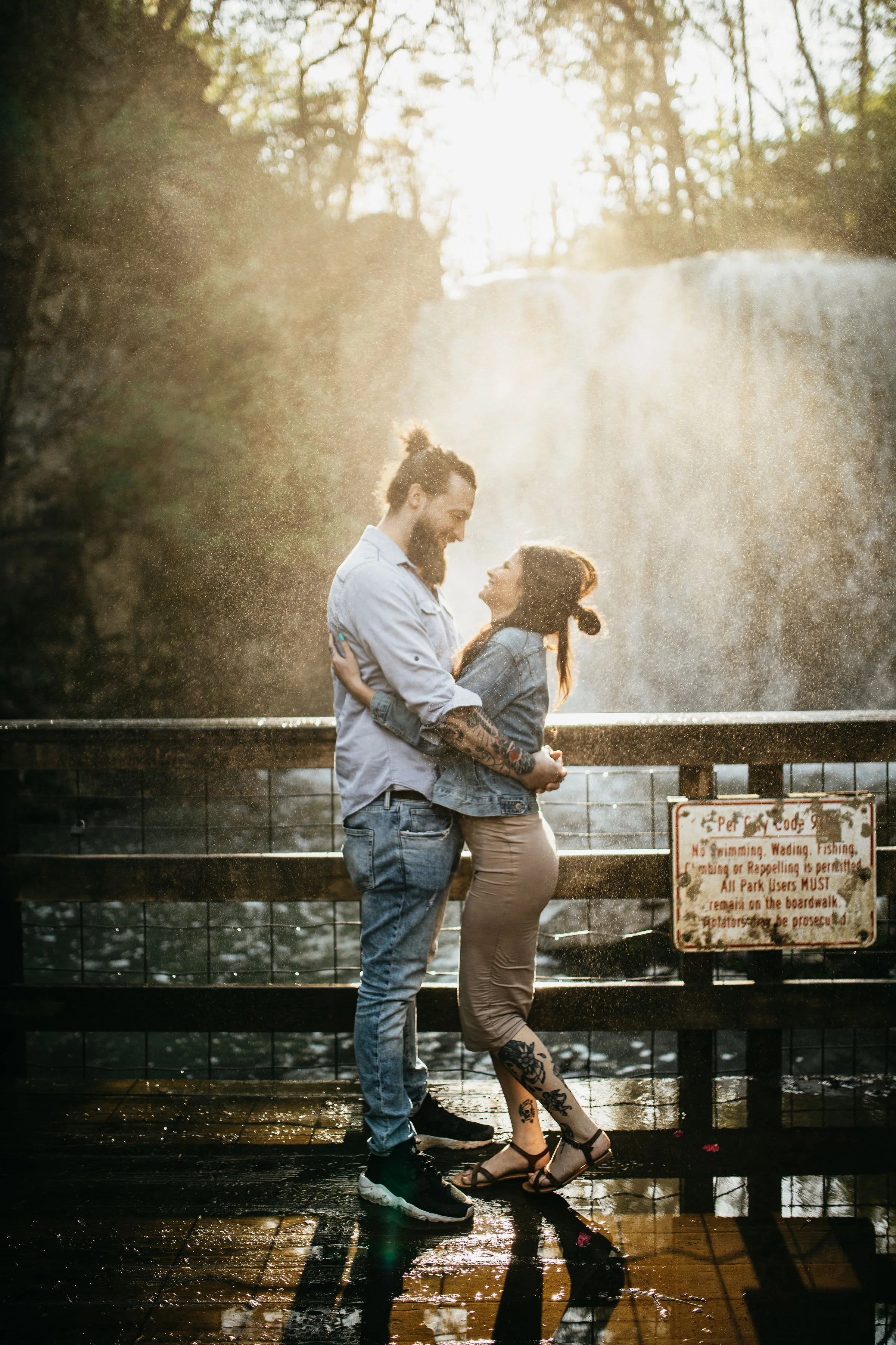 Sunset Waterfall Engagement Session