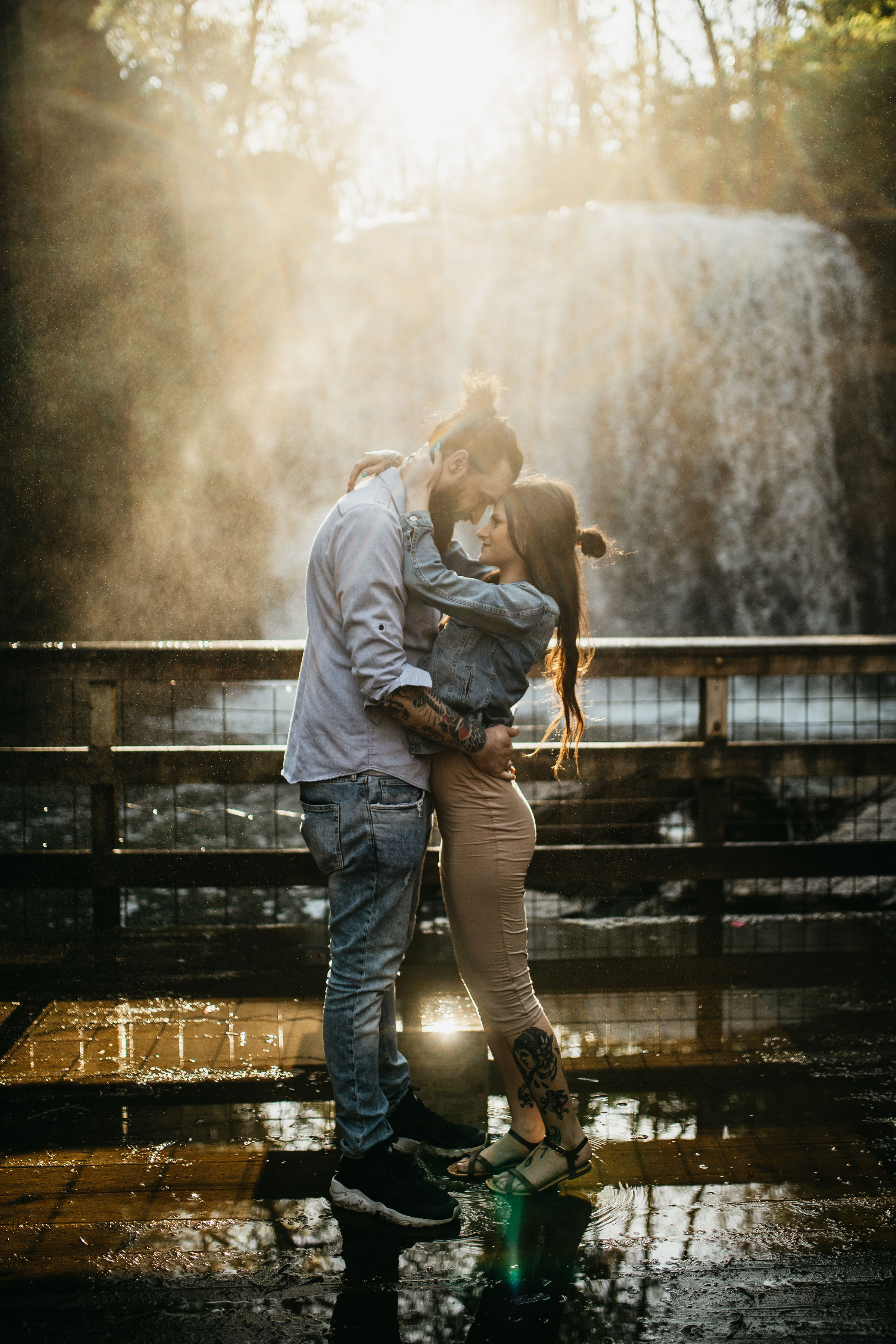 Sunset Waterfall Engagement Session