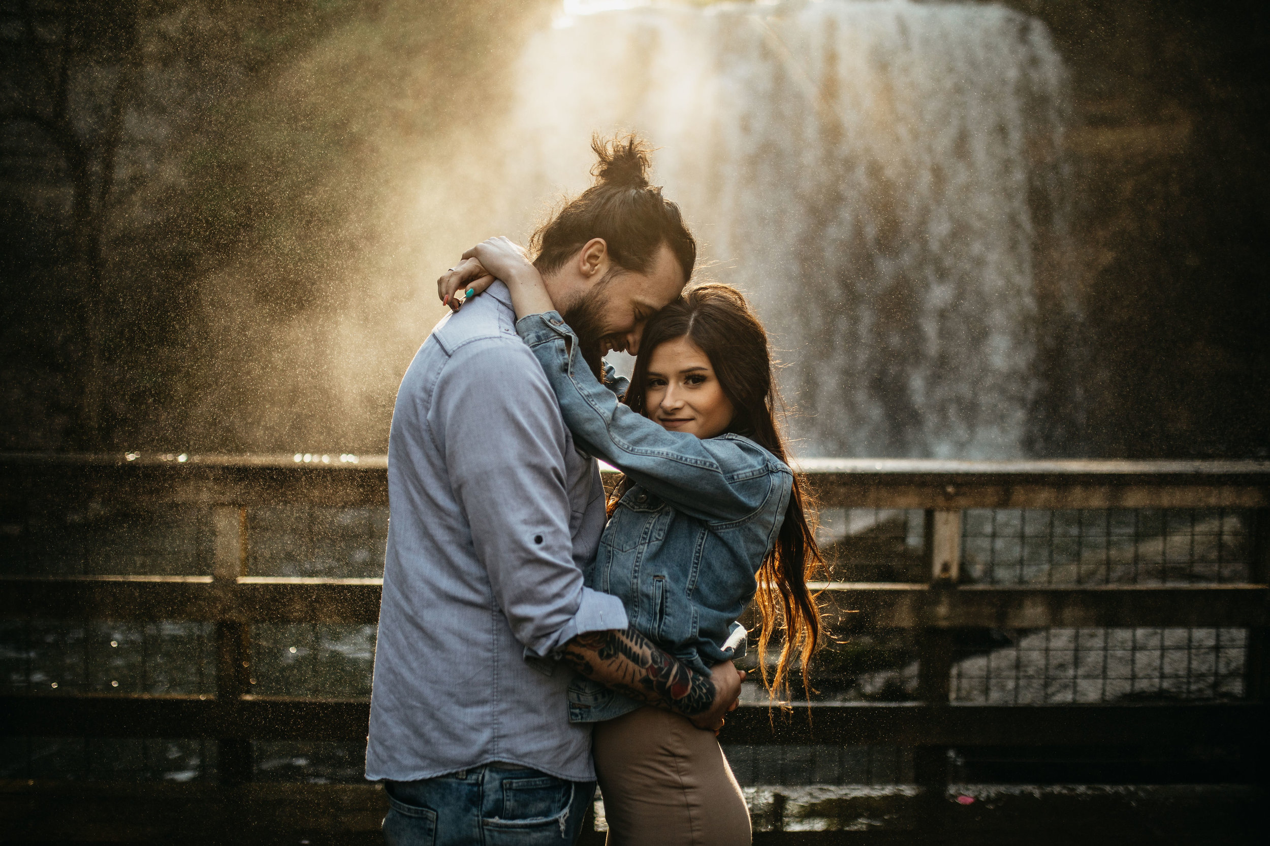 Sunset Waterfall Engagement Session