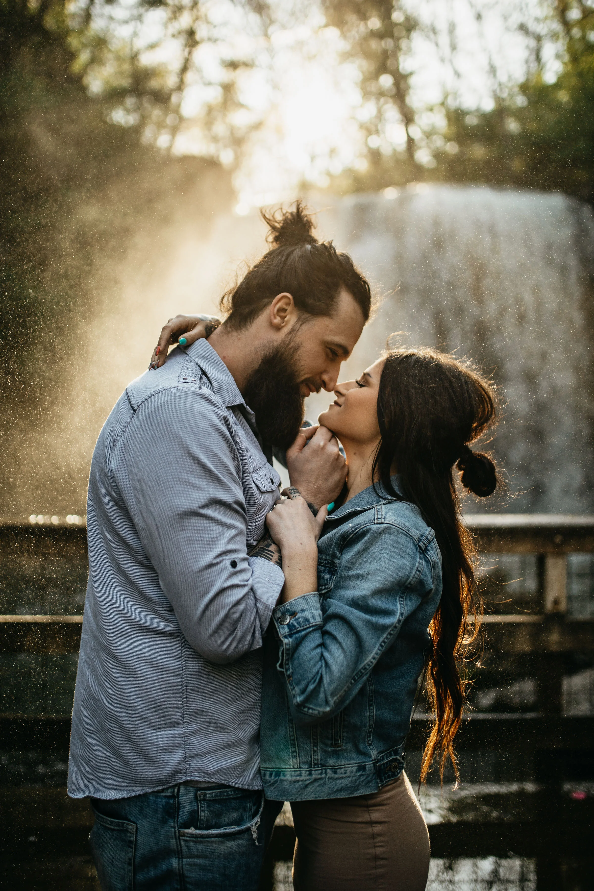 Sunset Waterfall Engagement Session