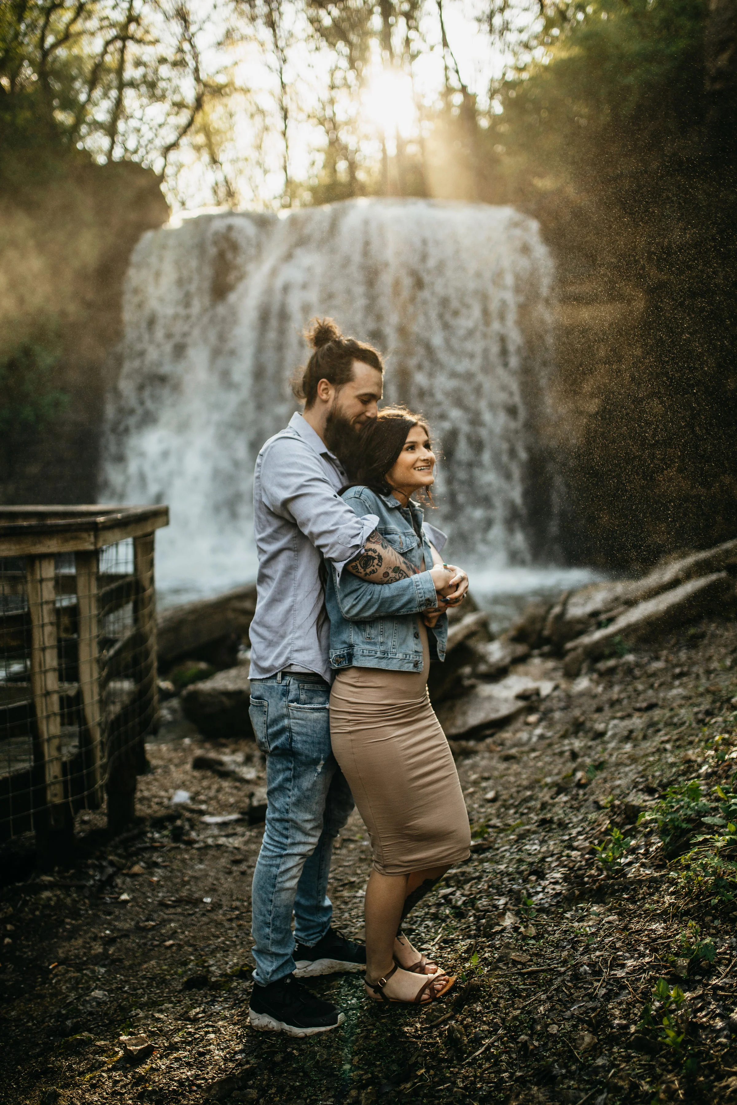 Sunset Waterfall Engagement Session | Columbus Ohio Wedding Photography
