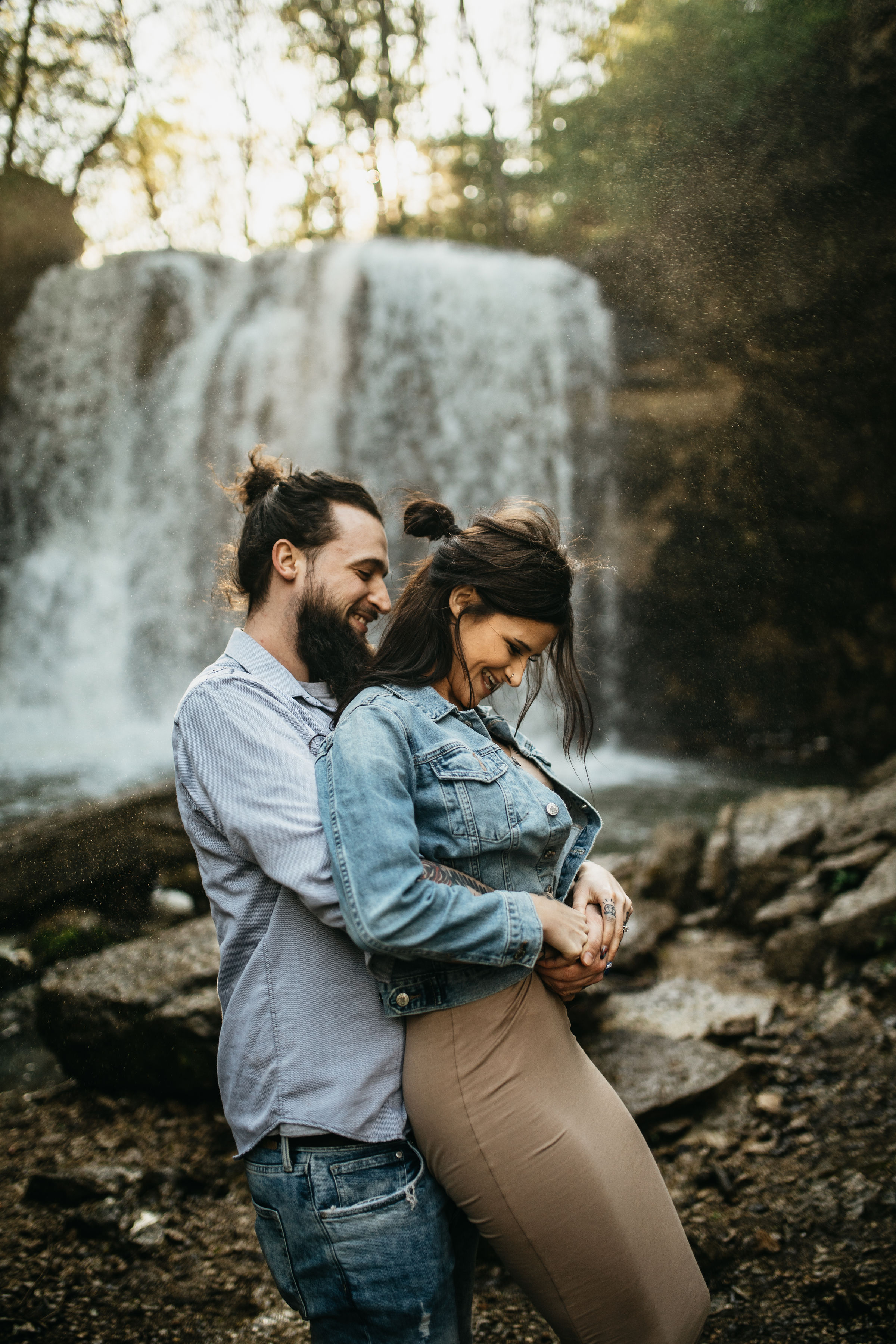 Sunset Waterfall Engagement Session | Columbus Ohio Wedding Photography