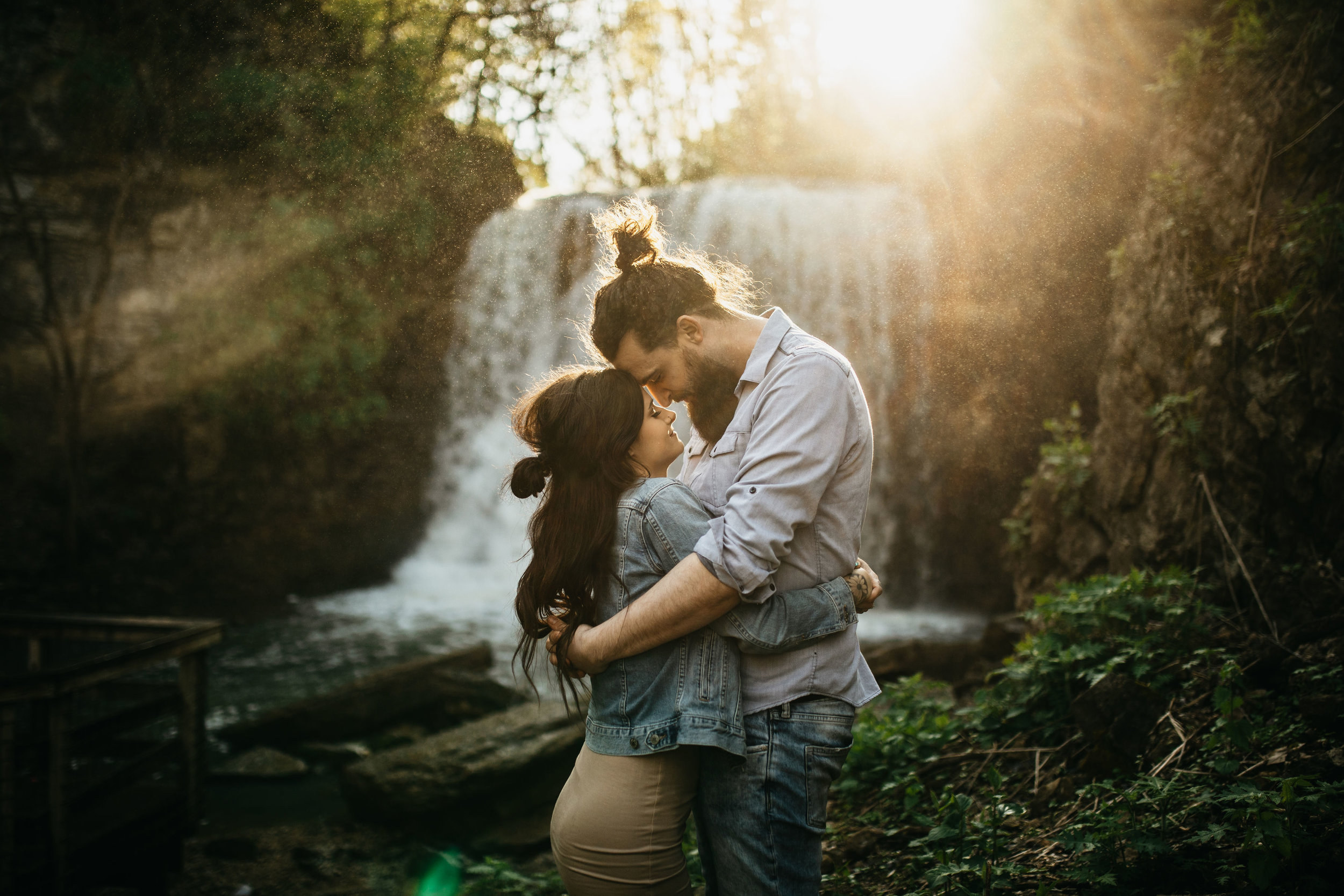 Sunset Waterfall Engagement Session | Columbus Ohio Wedding Photography