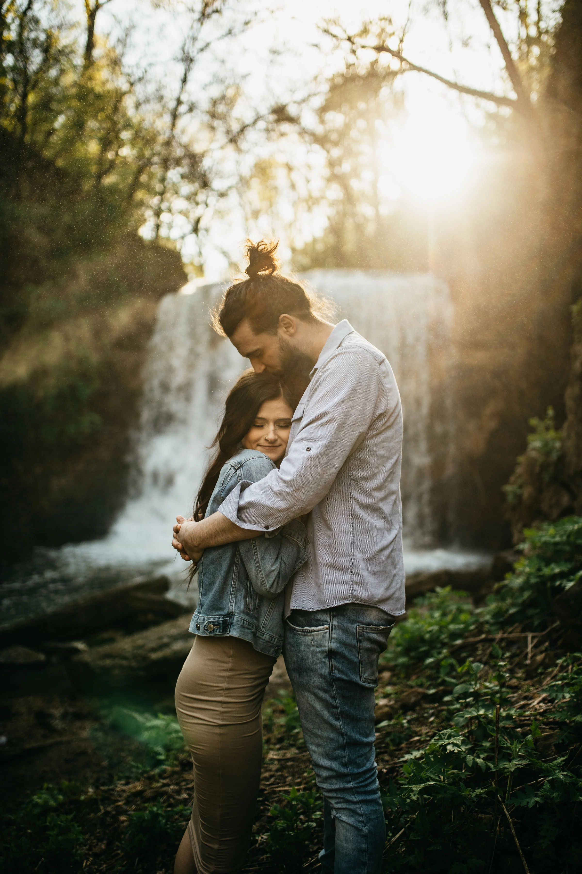Sunset Waterfall Engagement Session | Columbus Ohio Wedding Photography