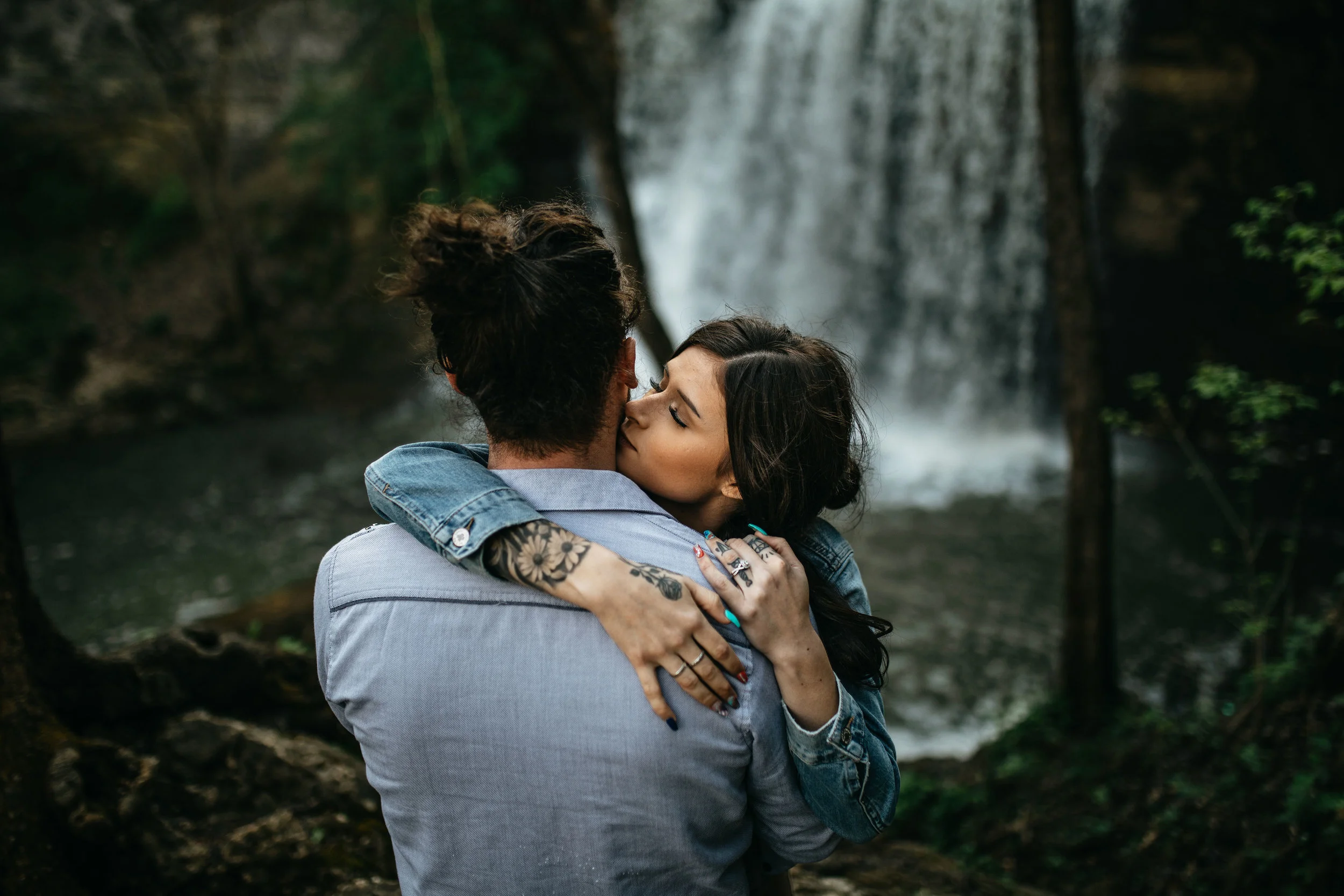 Sunset Waterfall Engagement Session | Columbus Ohio Wedding Photography
