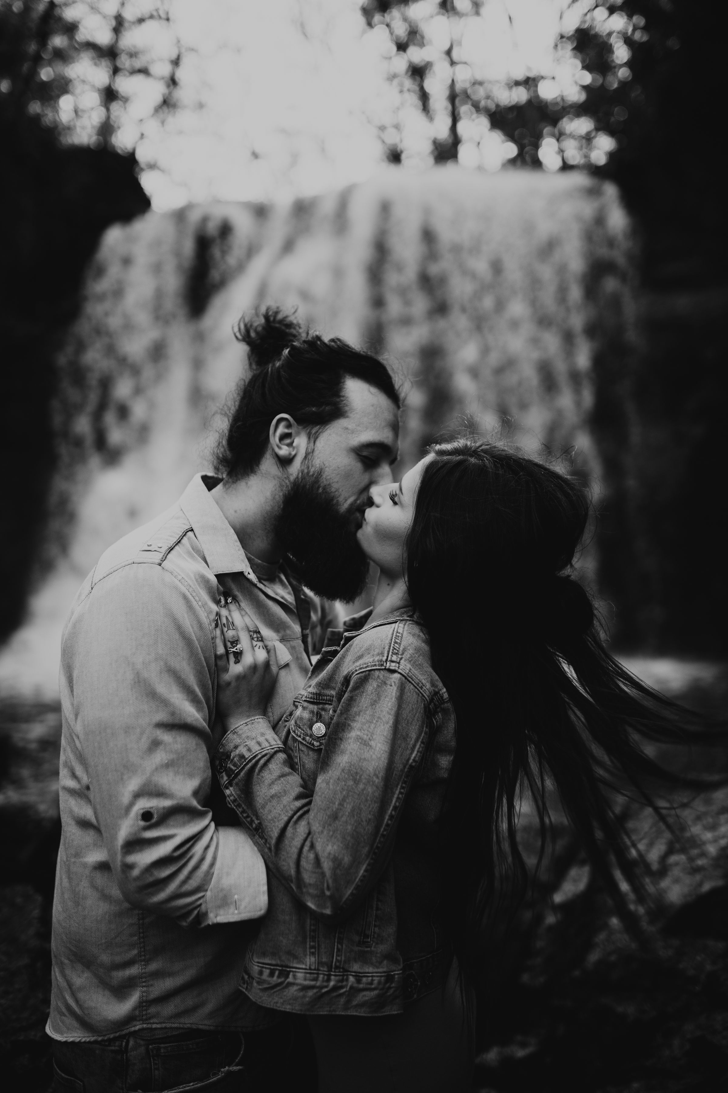 Moody Waterfall Ohio Engagement Photos