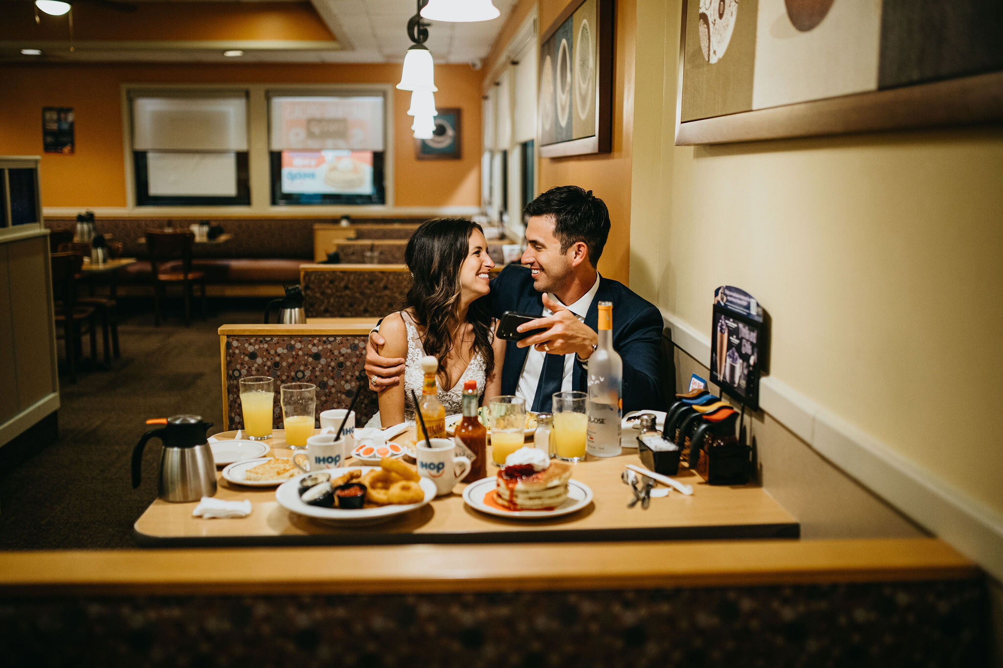 After the reception, why not go to iHop for late night pancakes?