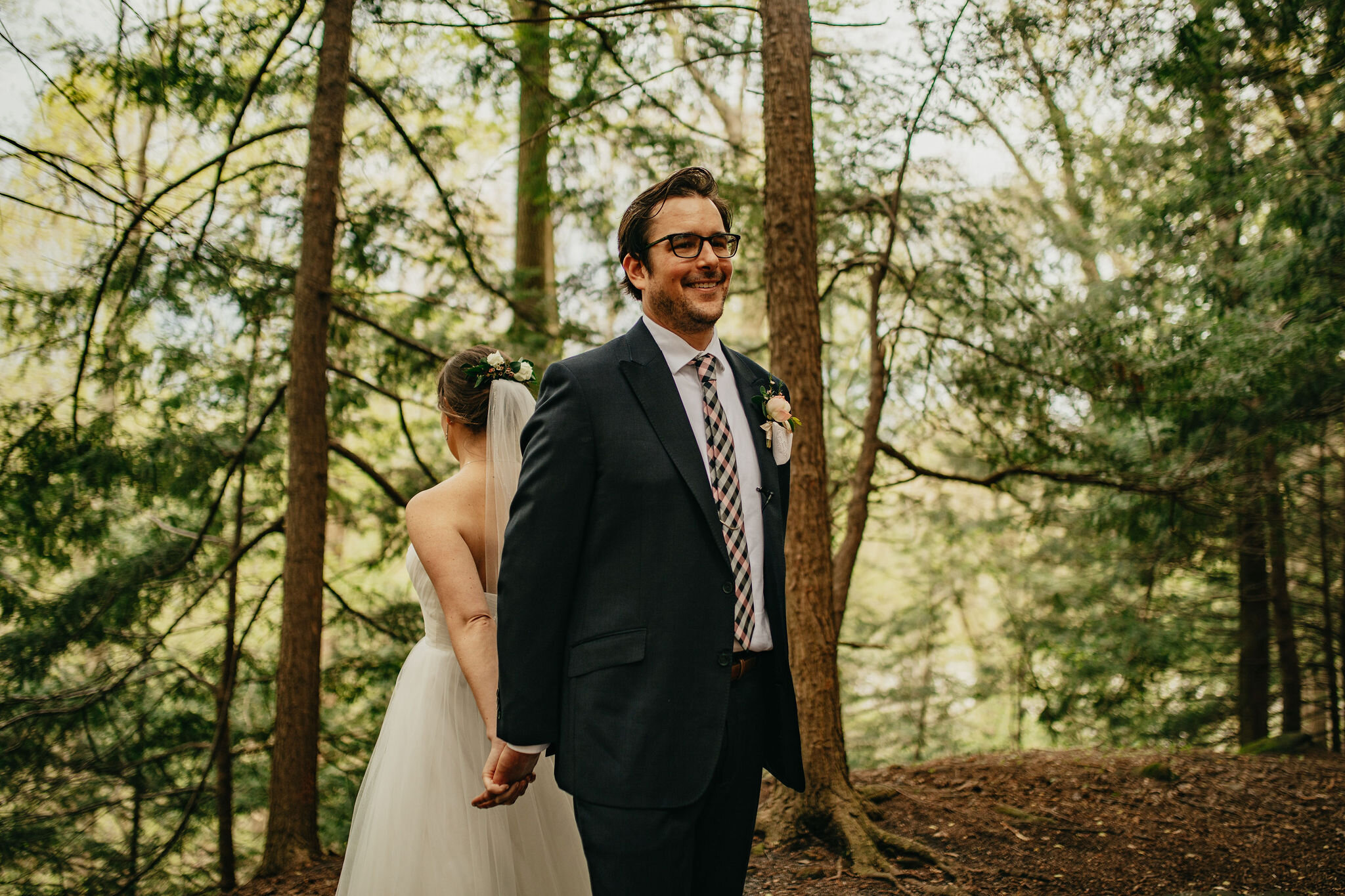 Hiking Elopement First Look Photos