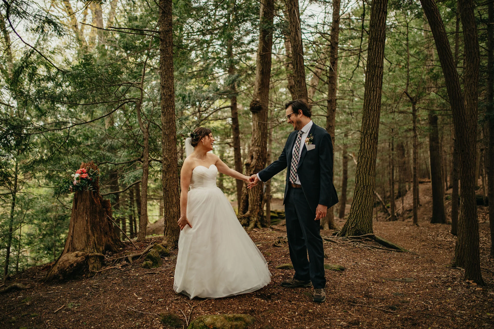 Hiking Elopement First Look Photos