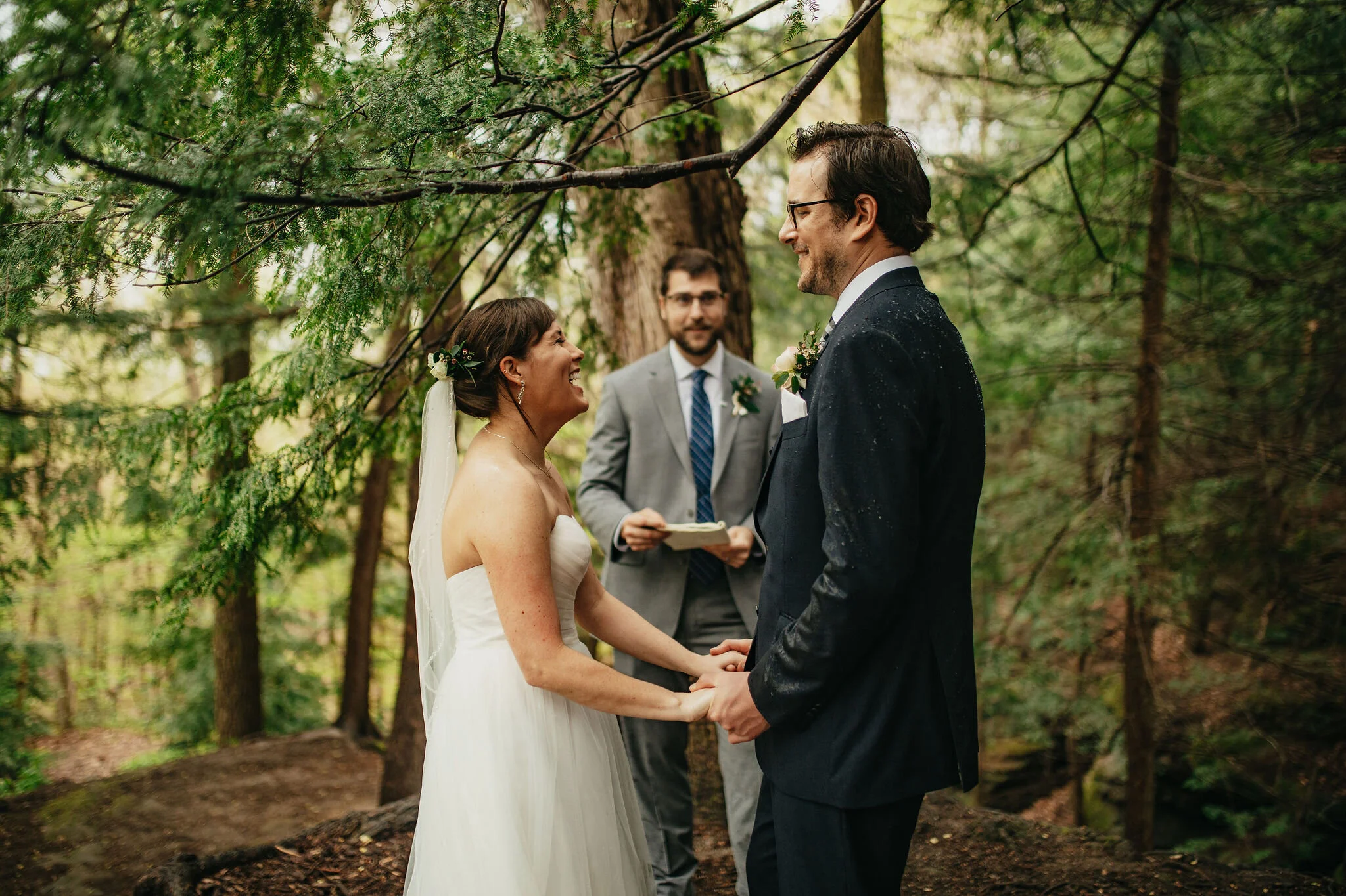 Rainy Forest Adventure Elopement Ceremony Photos