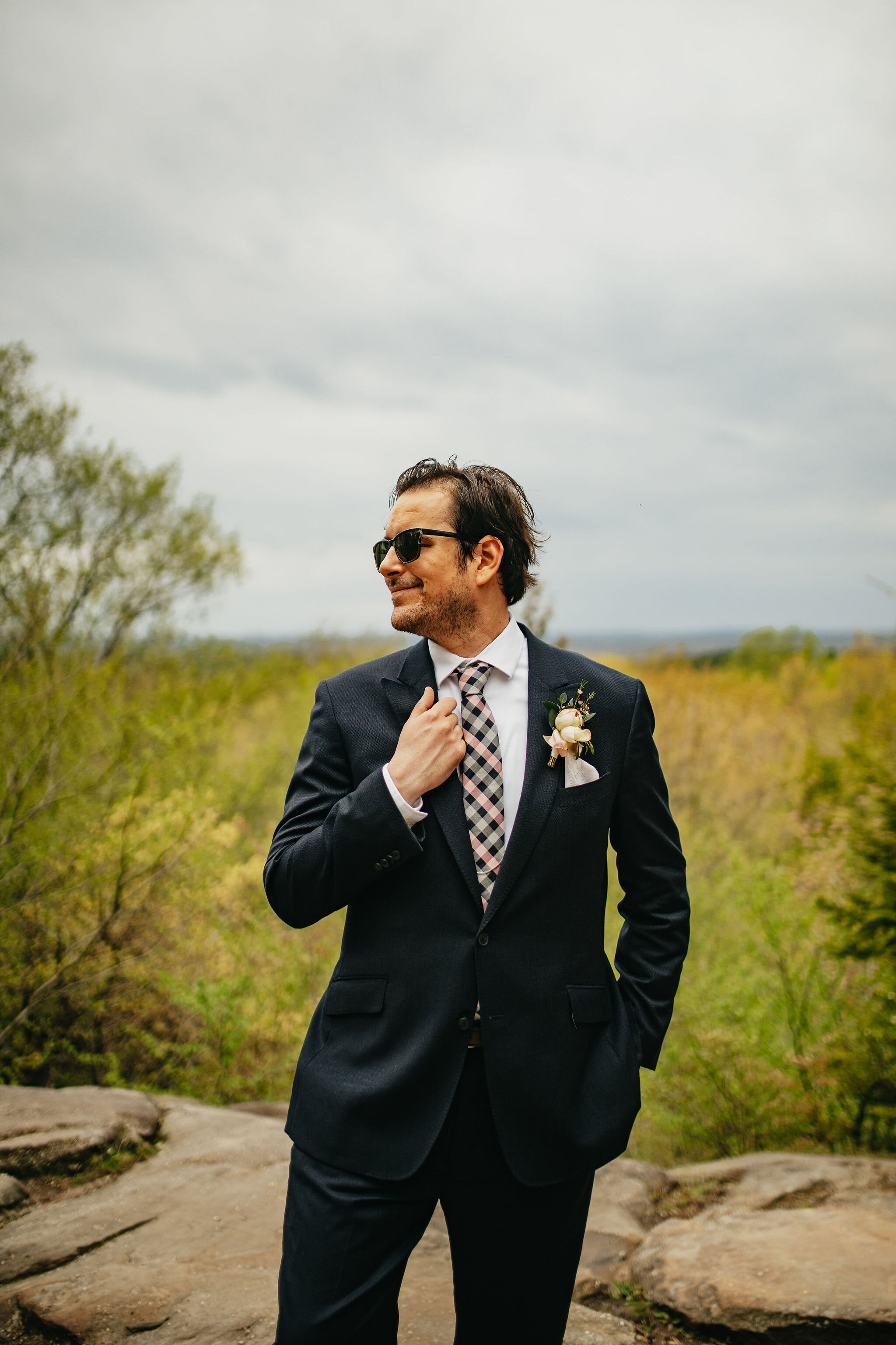 Hiking Elopement Groom Photos