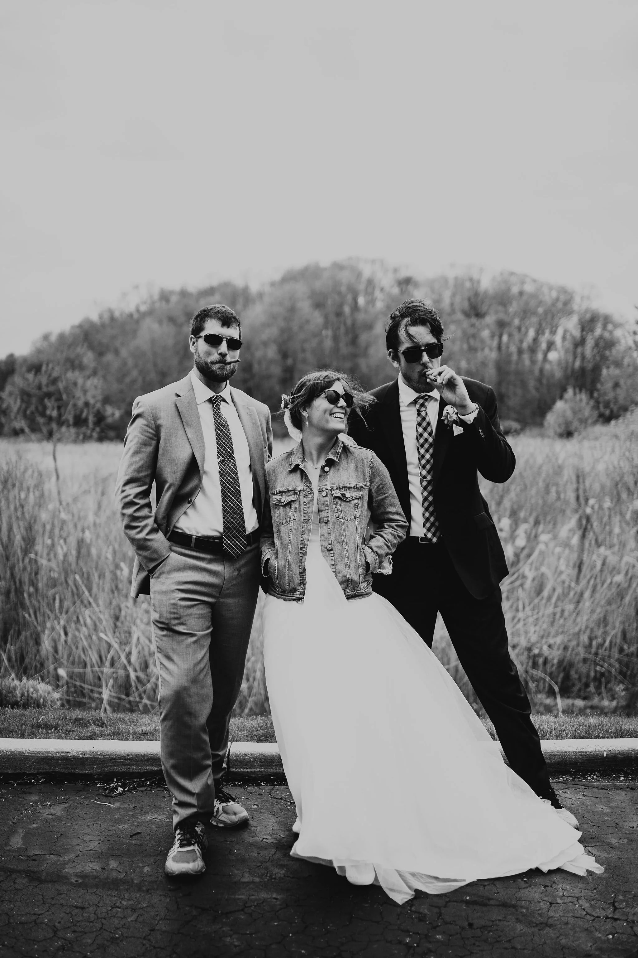 Elopement Couple + Officiant fun photos