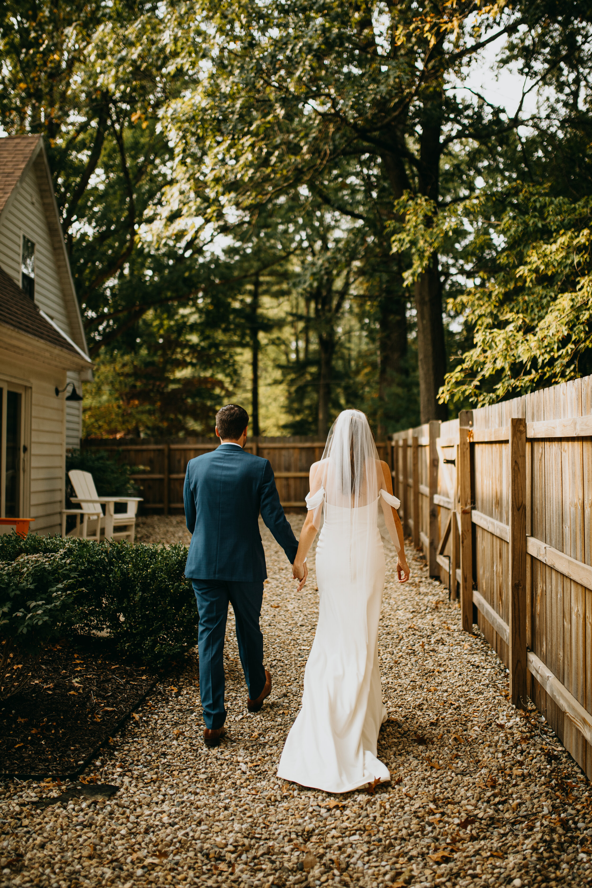 Small Backyard Michigan Airbnb Wedding